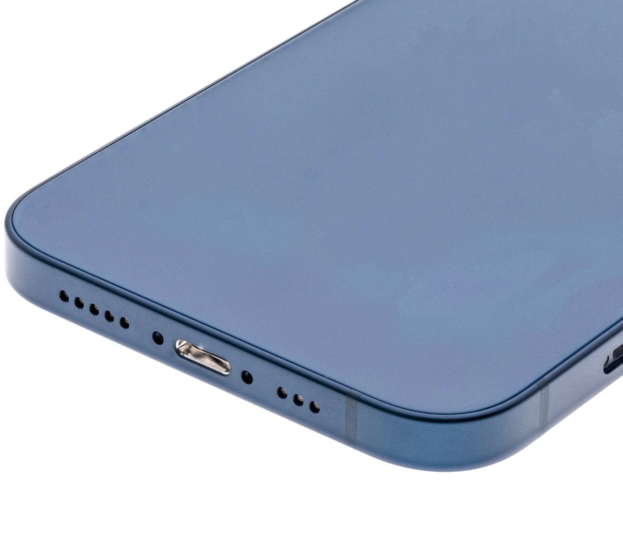 Back Housing W/ Charging Port Flex & Small Parts For iPhone 12 (US Version) (Used OEM) (Pull) (Blue)