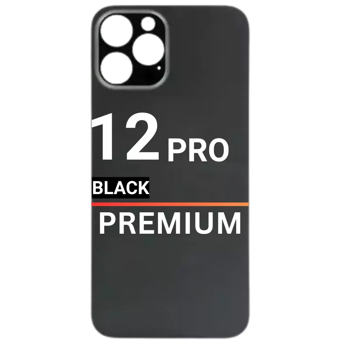 Back Glass Compatible For Apple iPhone 12 Pro (Pull) (Black)