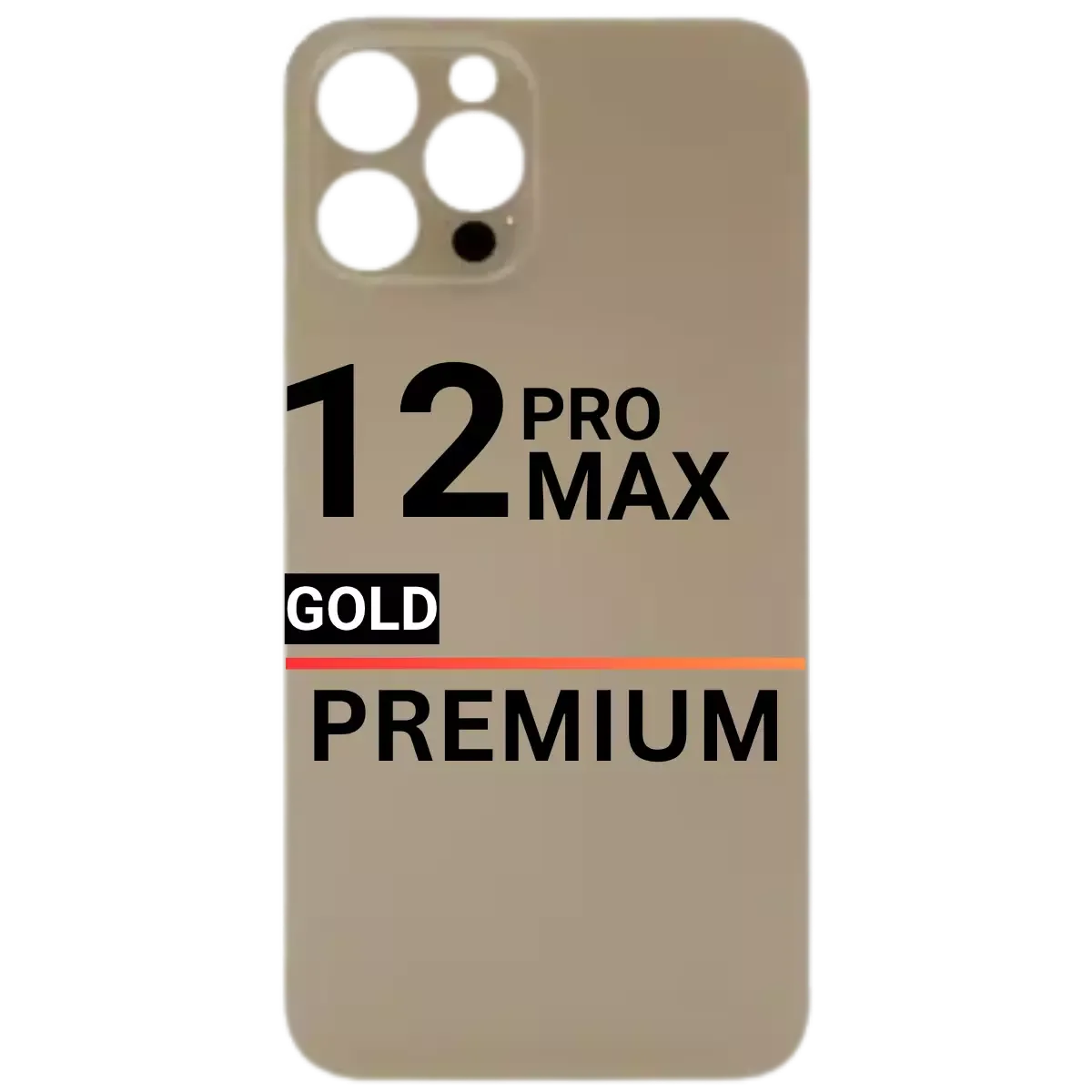 Back Glass Compatible For Apple iPhone 12 Pro Max (Pull) (Gold)
