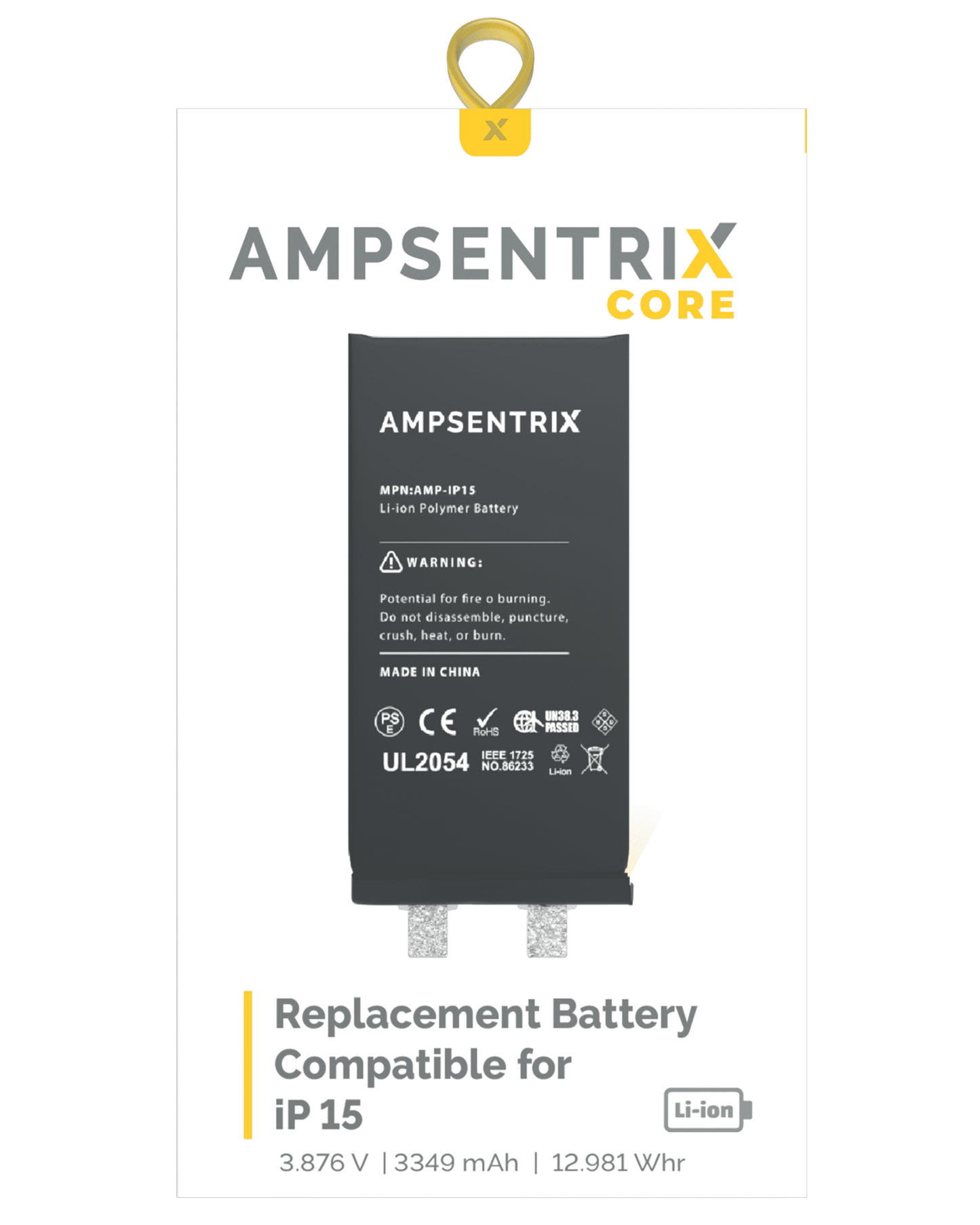 Replacement Battery Core For iPhone 15 (Spot Welding Required) (Cell)