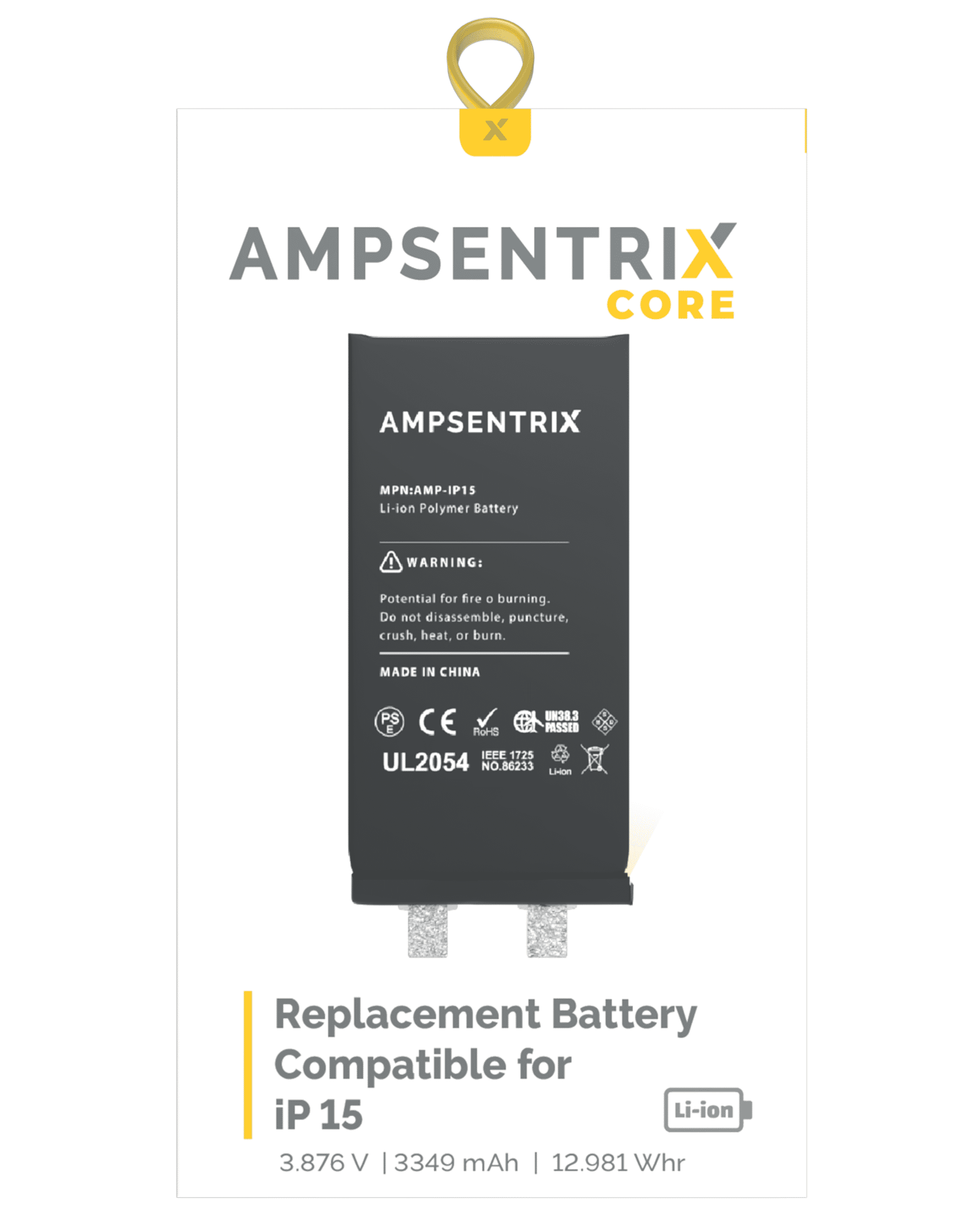 Replacement Battery Core For iPhone 15 (Spot Welding Required) (Cell)