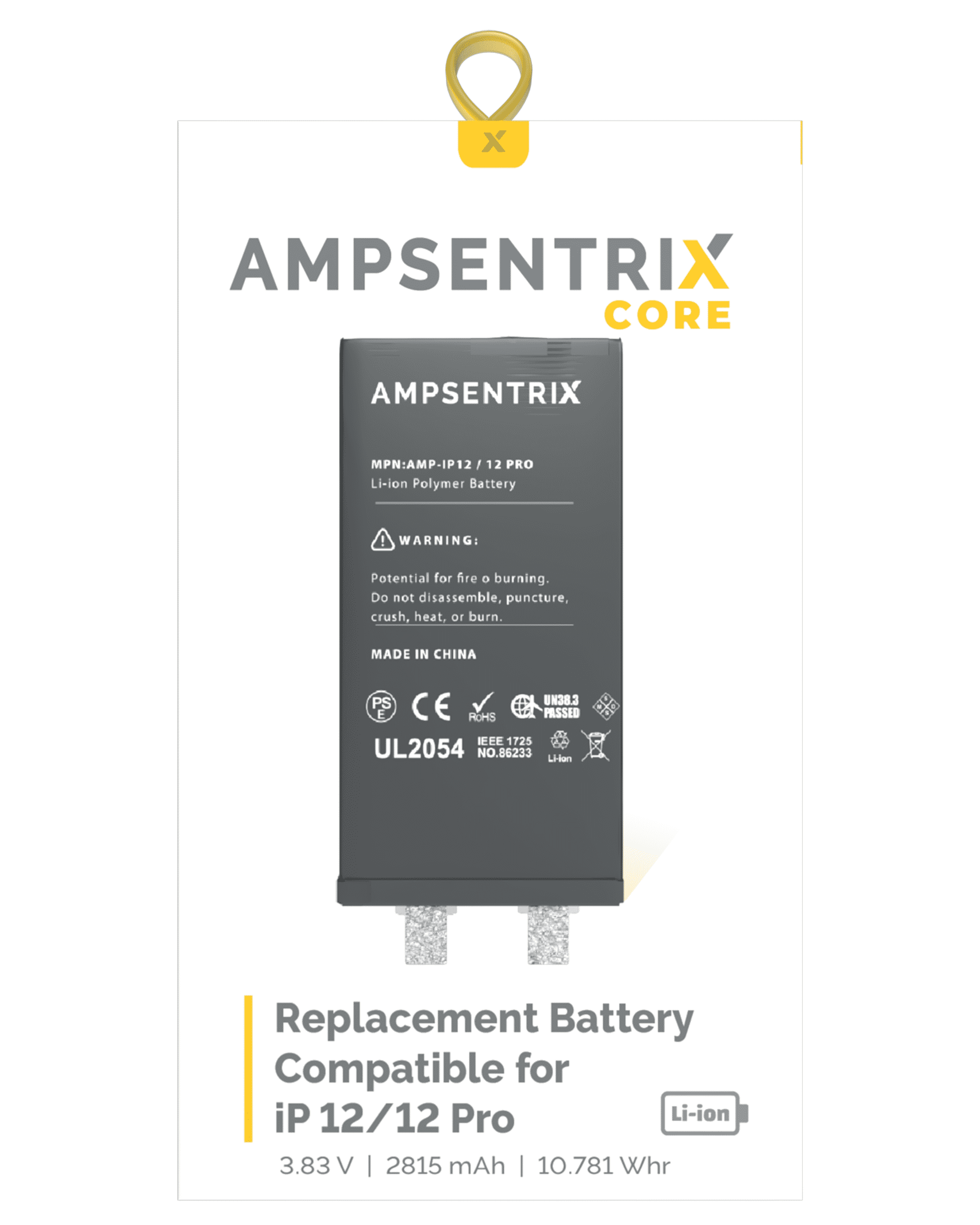 Replacement Battery Core For iPhone 12 / 12 Pro (Spot Welding Required) (Cell)