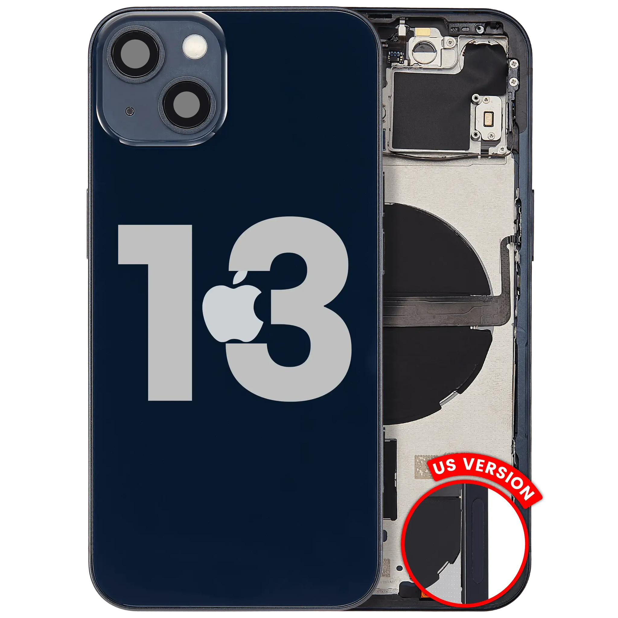 Back Housing W/ Small Parts For iPhone 13 (US Version) (Pull) (Midnight)