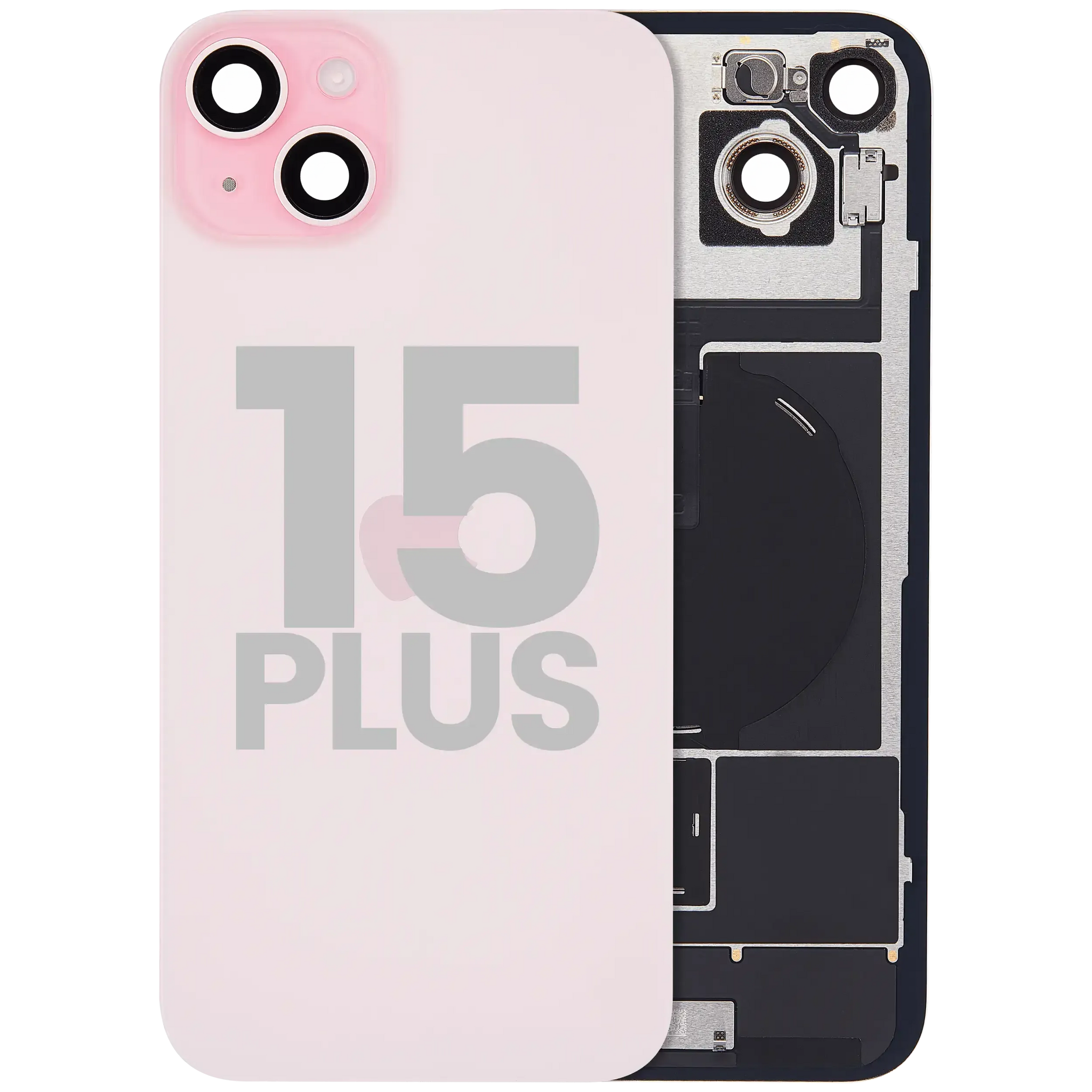 Back Glass w/ MagSafe Magnet & NFC & Flashlight Flex For iPhone 15 Plus (Pull) (Pink)