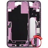 Mid-Frame Housing W/ Charging Port Flex & Small Parts For iPhone 16 Plus (US Version) (Pull) (Pink)