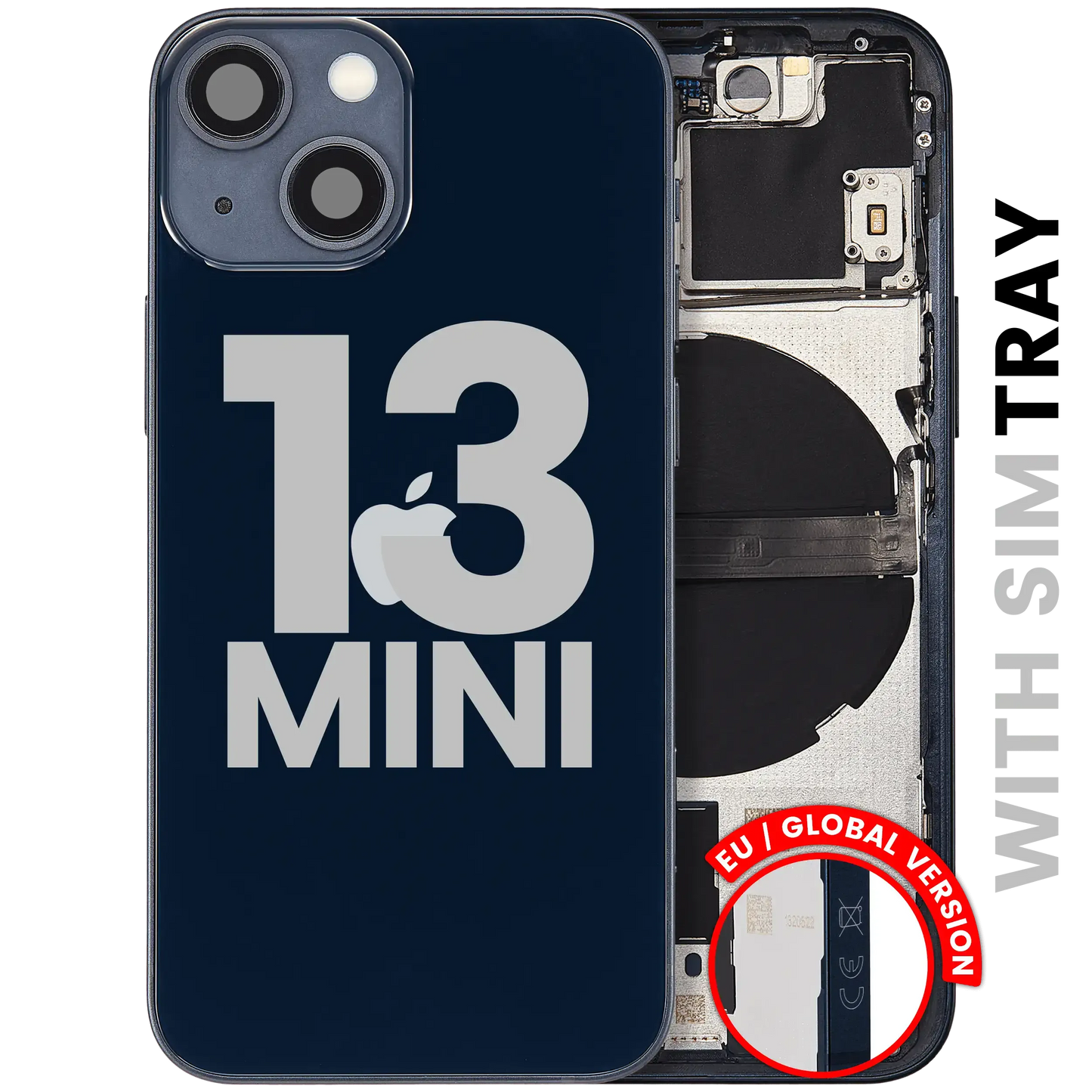 Back Housing W/ Small Parts For iPhone 13 Mini (EU / Global Version) (Pull) (Midnight)