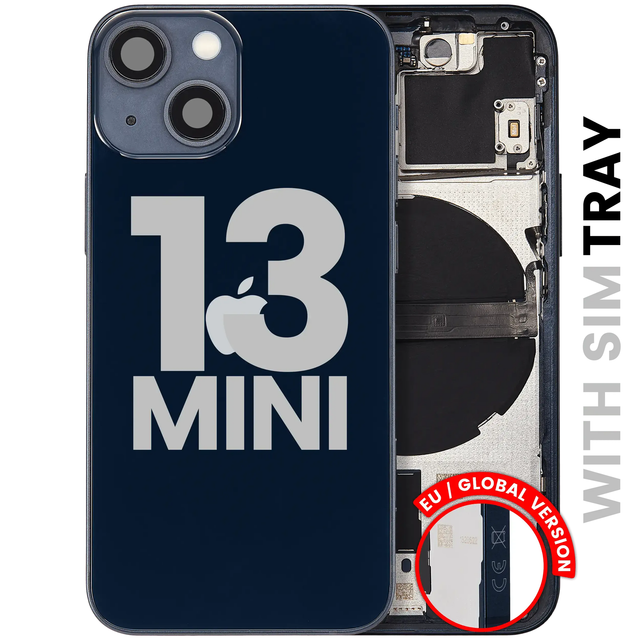 Back Housing W/ Small Parts For iPhone 13 Mini (EU / Global Version) (Pull) (Midnight)