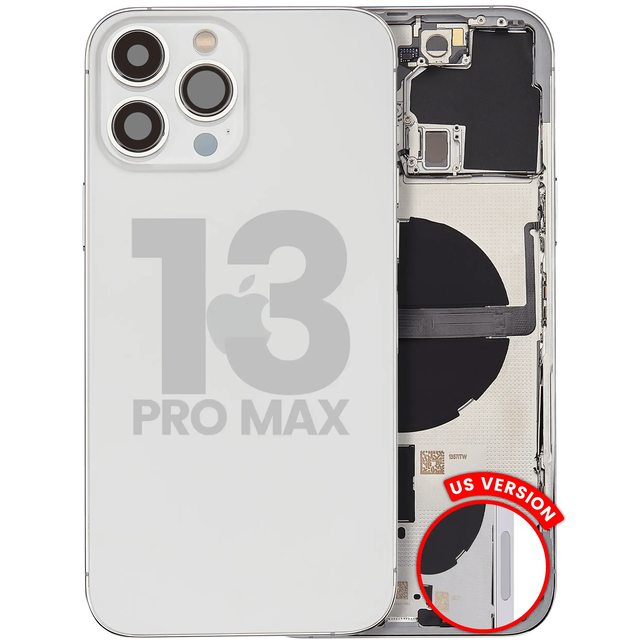 Back Housing W/ Small Parts For iPhone 13 Pro Max (US Version) (Pull) (Silver)