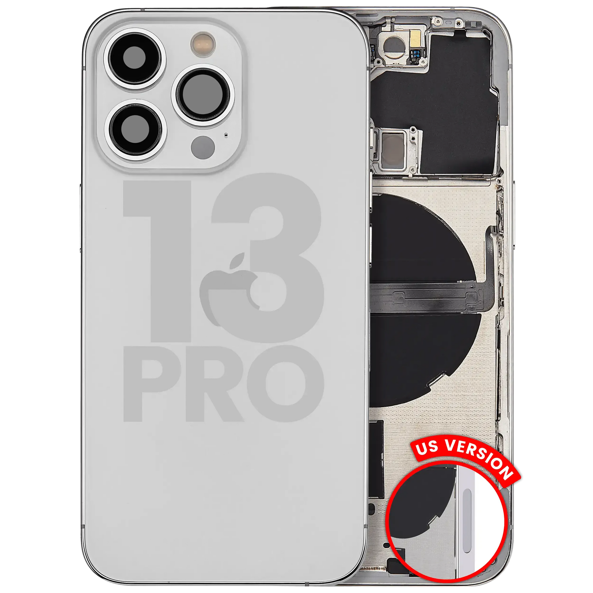 Back Housing W/ Small Parts For iPhone 13 Pro (US Version) (Pull) (Silver)
