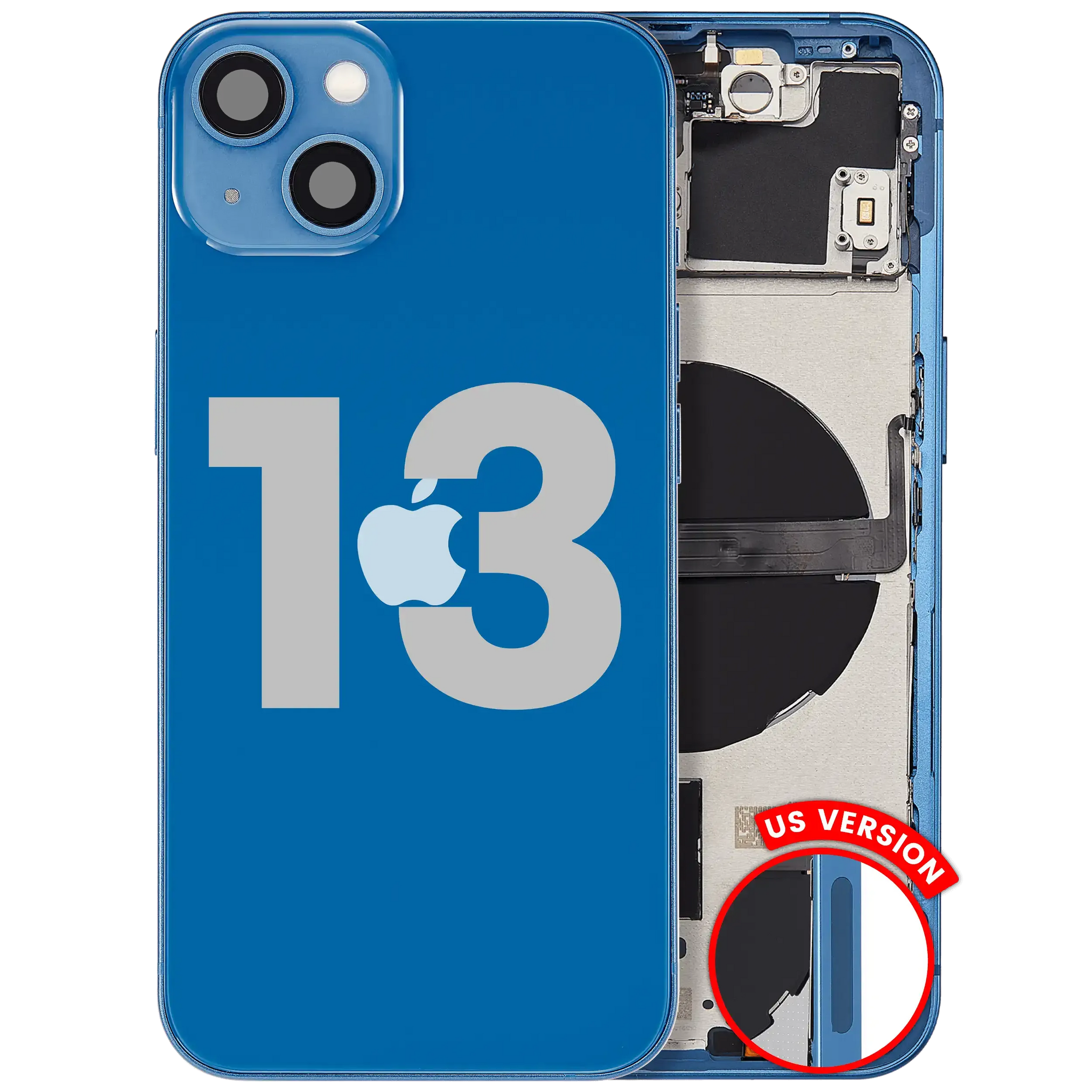 Back Housing W/ Small Parts For iPhone 13 (US Version) (Pull) (Blue)