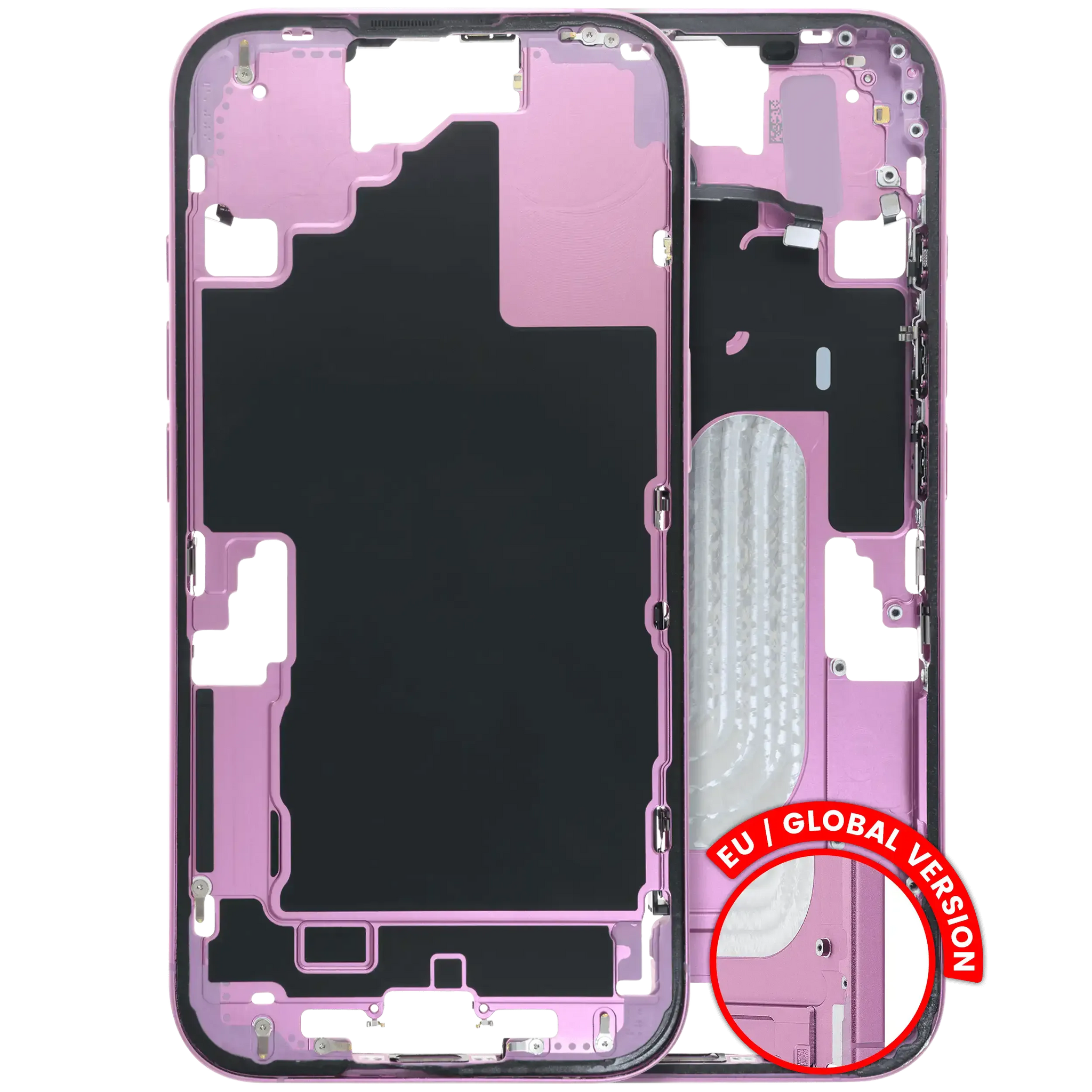 Mid-Frame Housing W/ Small Parts For iPhone 16 (US Version) (Pull) (Pink)