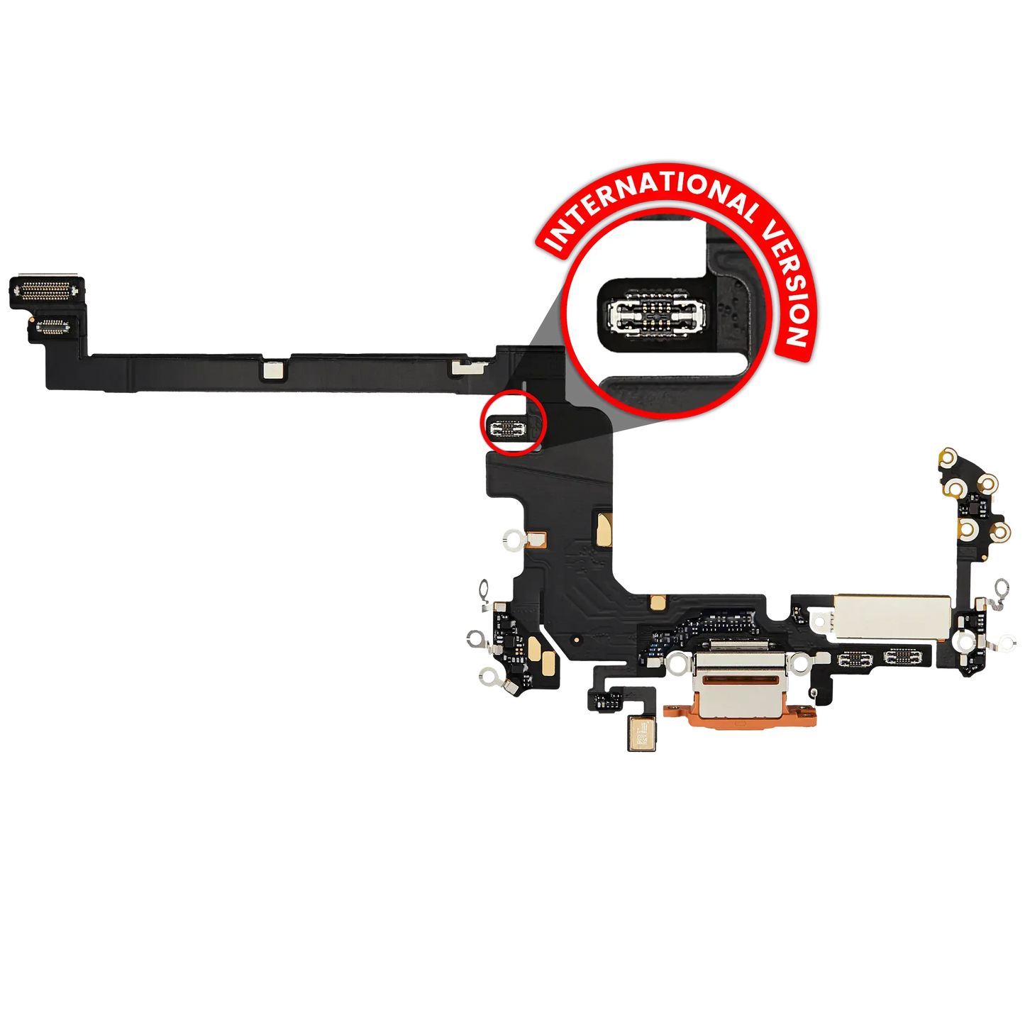 Charging Port Flex Cable For iPhone 17 Pro (Pull) (International Version) (Silver)