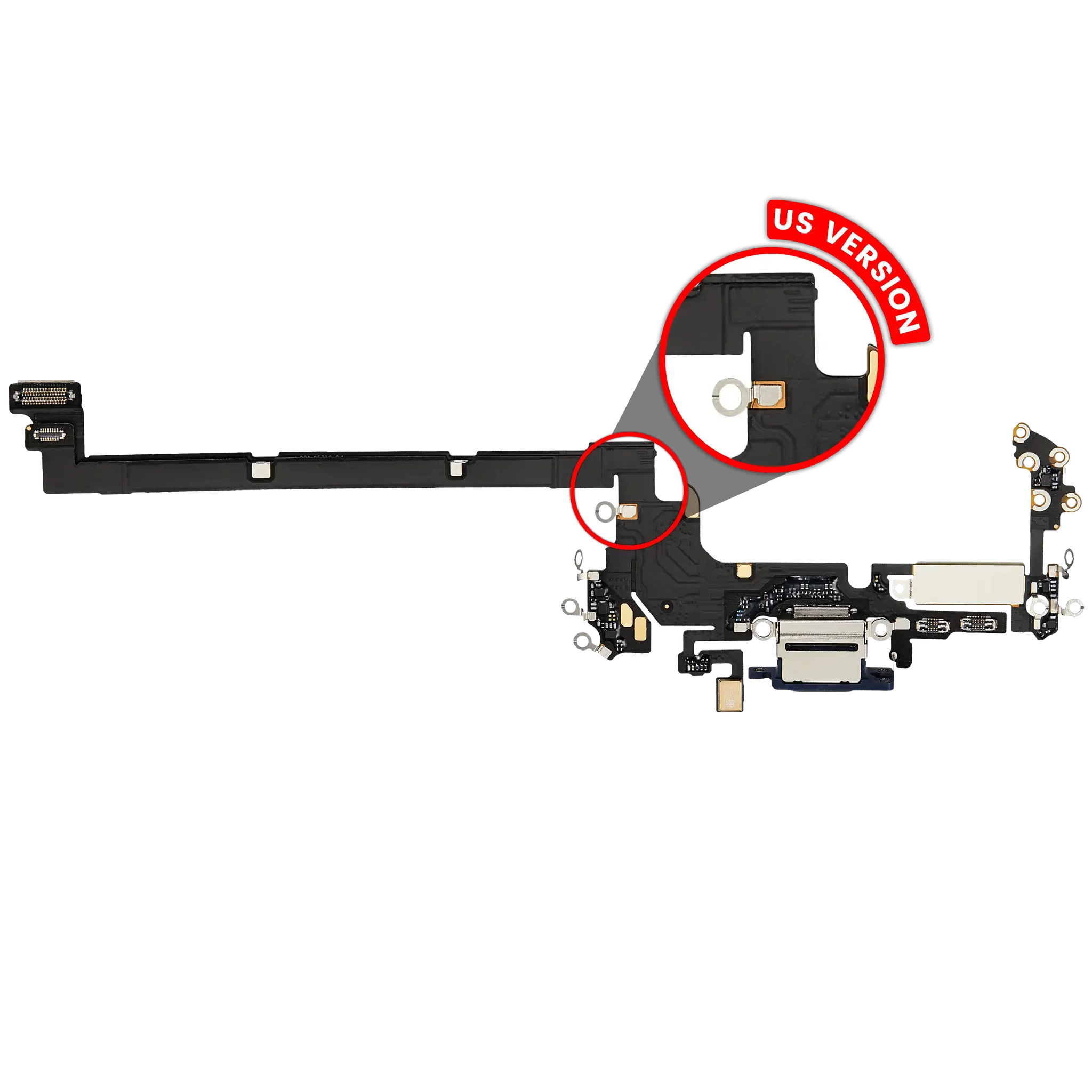Charging Port Flex Cable For iPhone 17 Pro Max (Pull) (US Version) (Deep Blue)