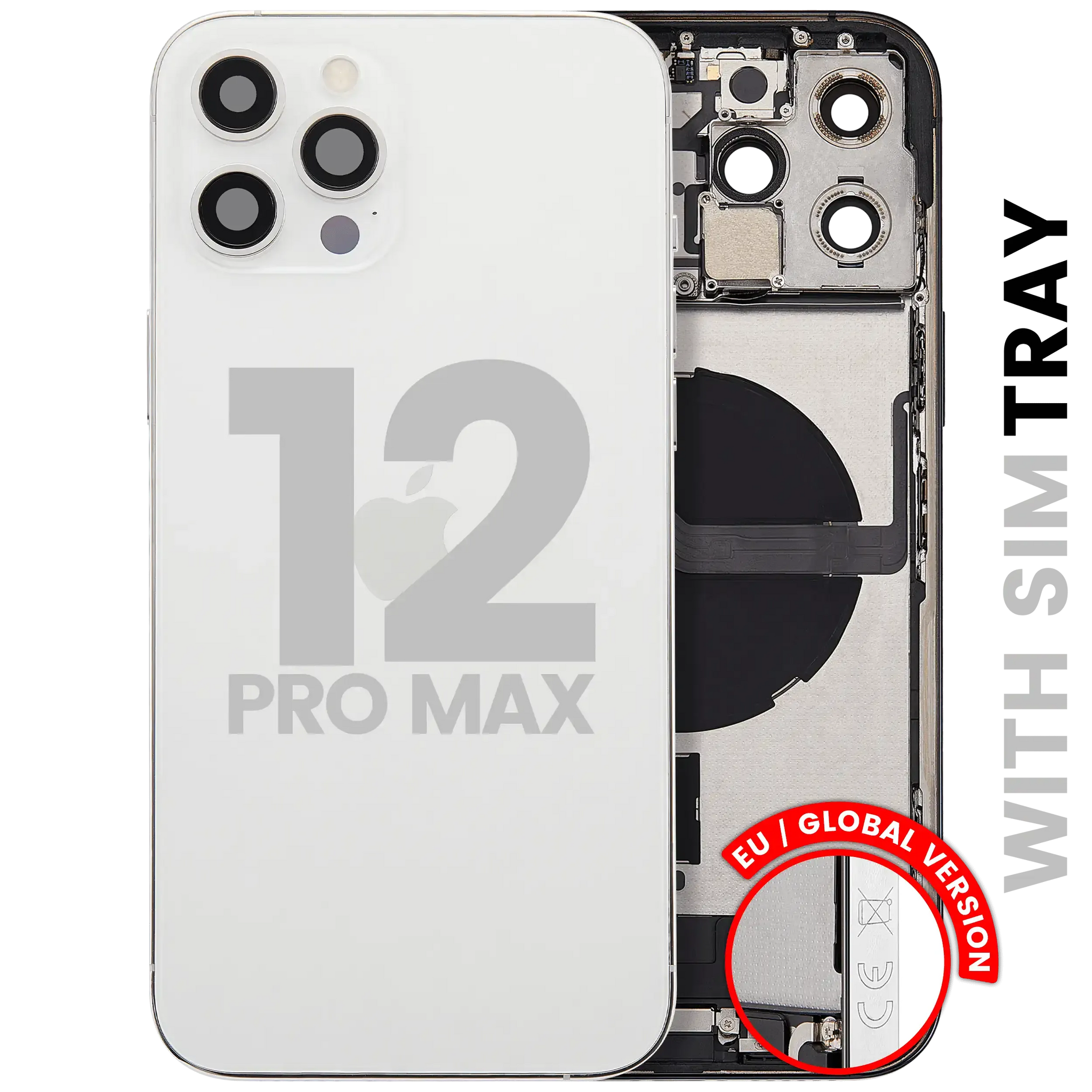 Back Housing W/ Charging Port Flex & Small Parts For iPhone 12 Pro Max (EU / Global Version) (Used OEM) (Pull) (Gold)