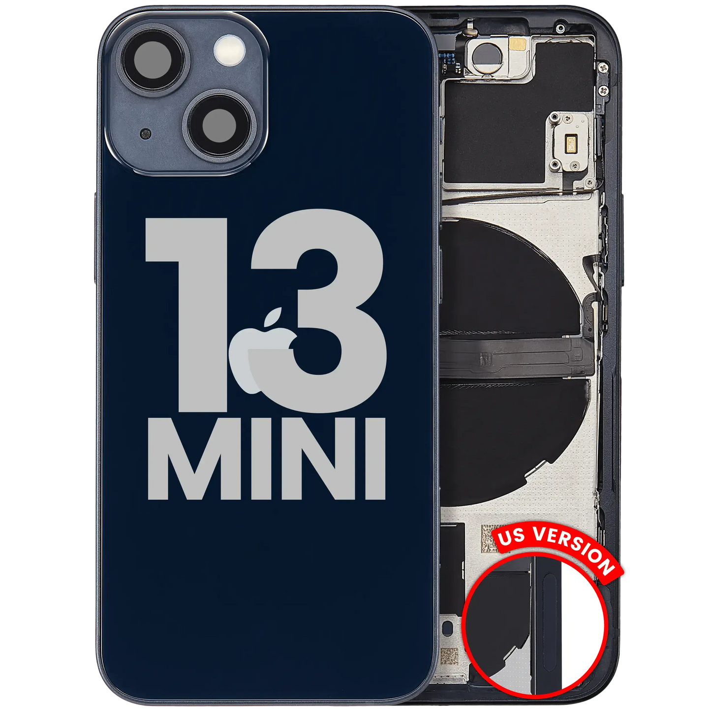 Back Housing W/ Small Parts For iPhone 13 Mini (US Version) (Pull) (Midnight)