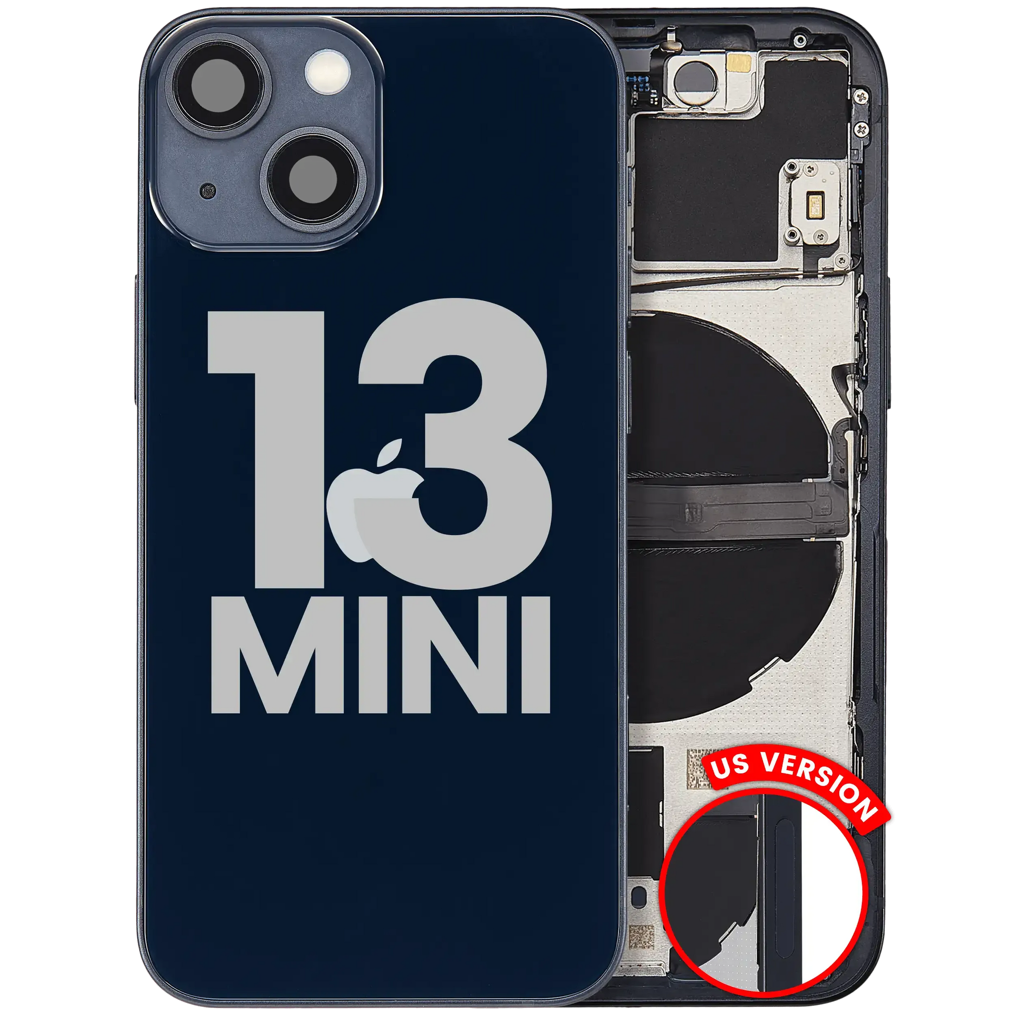 Back Housing W/ Small Parts For iPhone 13 Mini (US Version) (Pull) (Midnight)