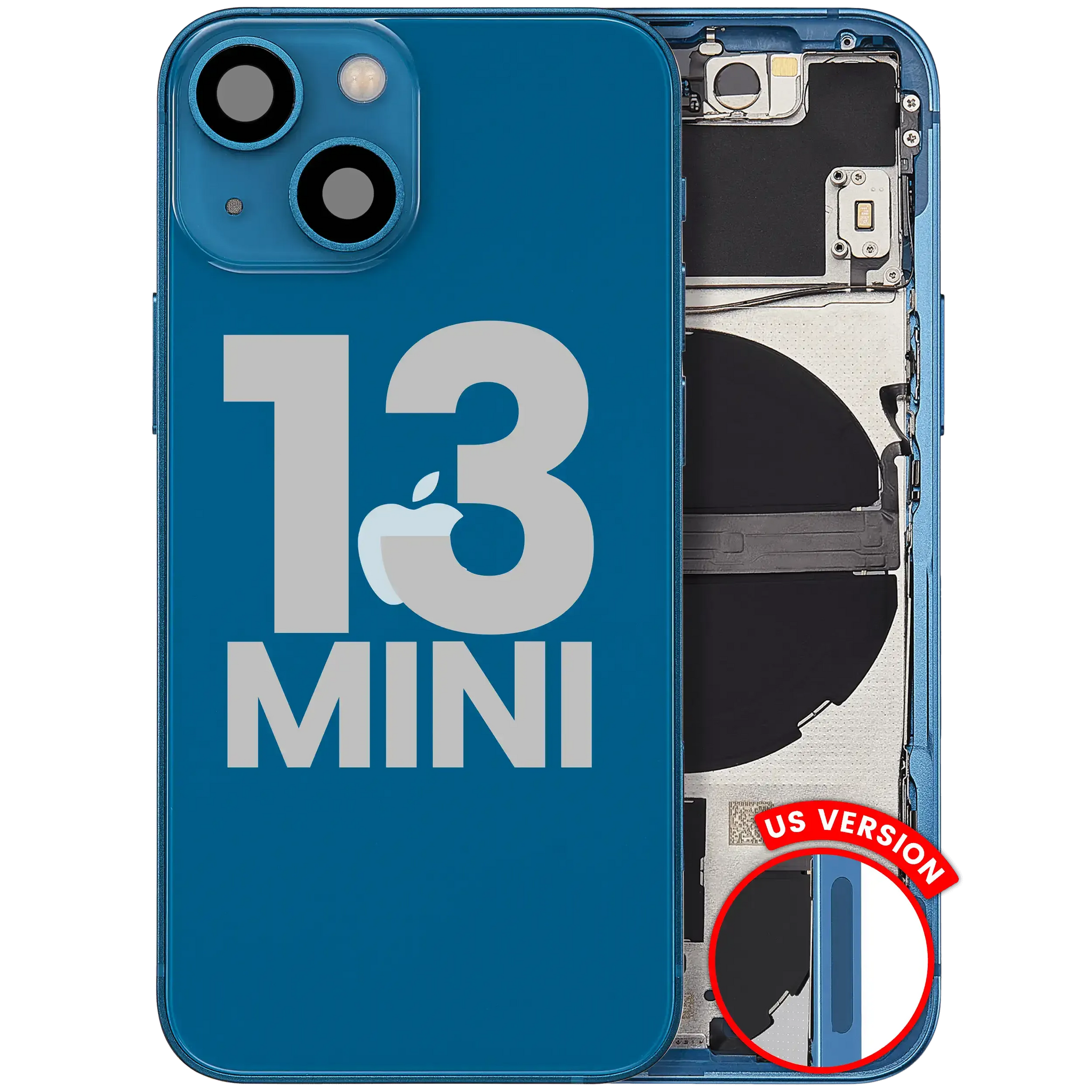 Back Housing W/ Small Parts For iPhone 13 Mini (US Version) (Pull) (Blue)