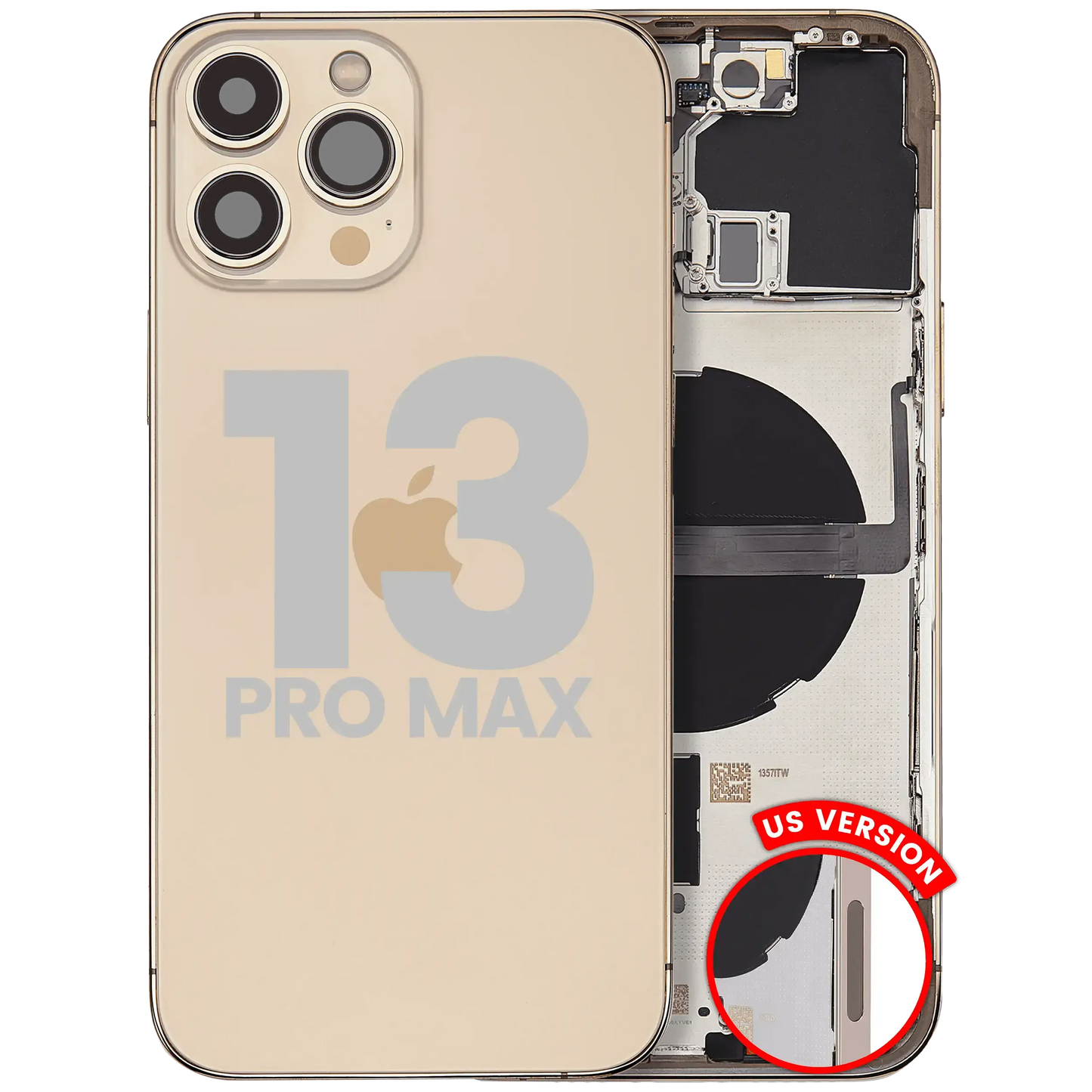 Back Housing W/ Small Parts For iPhone 13 Pro Max (US Version) (Pull) (Gold)