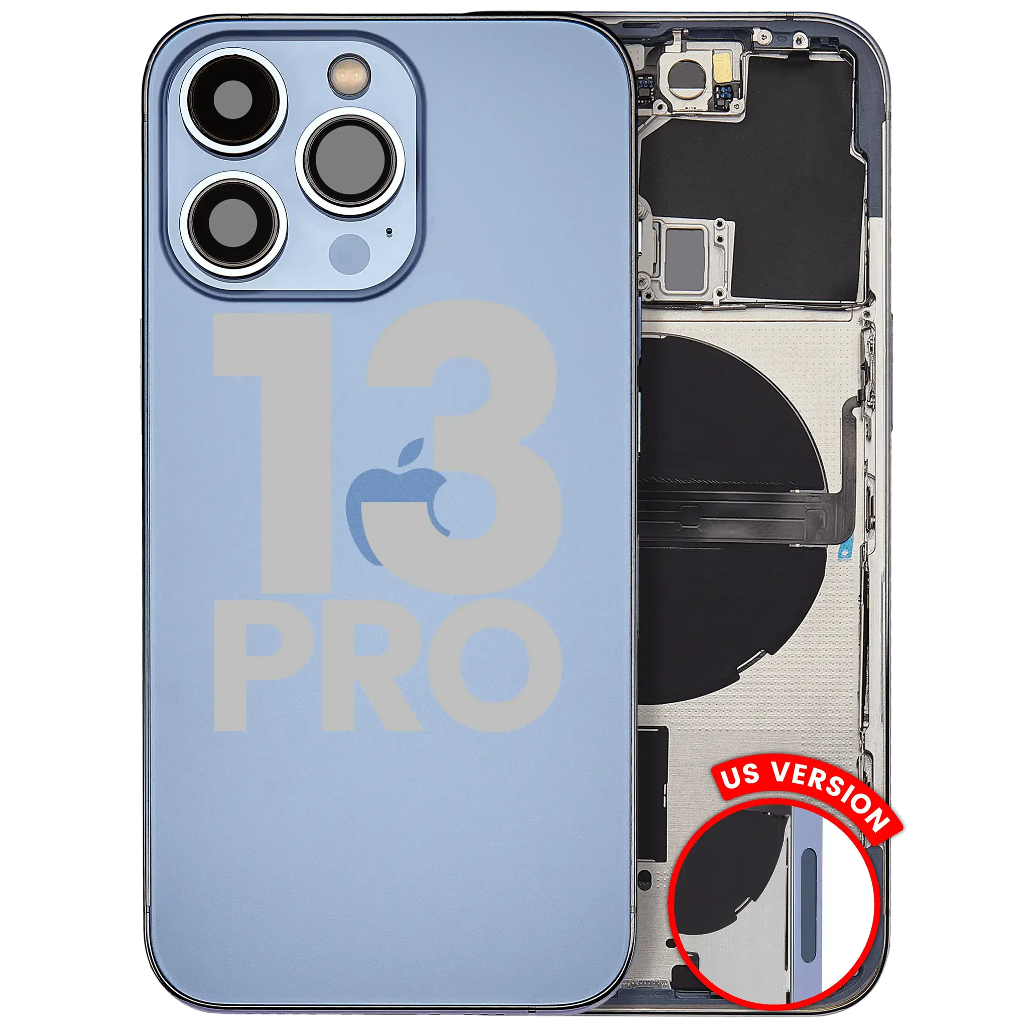 Back Housing W/ Small Parts For iPhone 13 Pro (US Version) (Pull) (Sierra Blue)