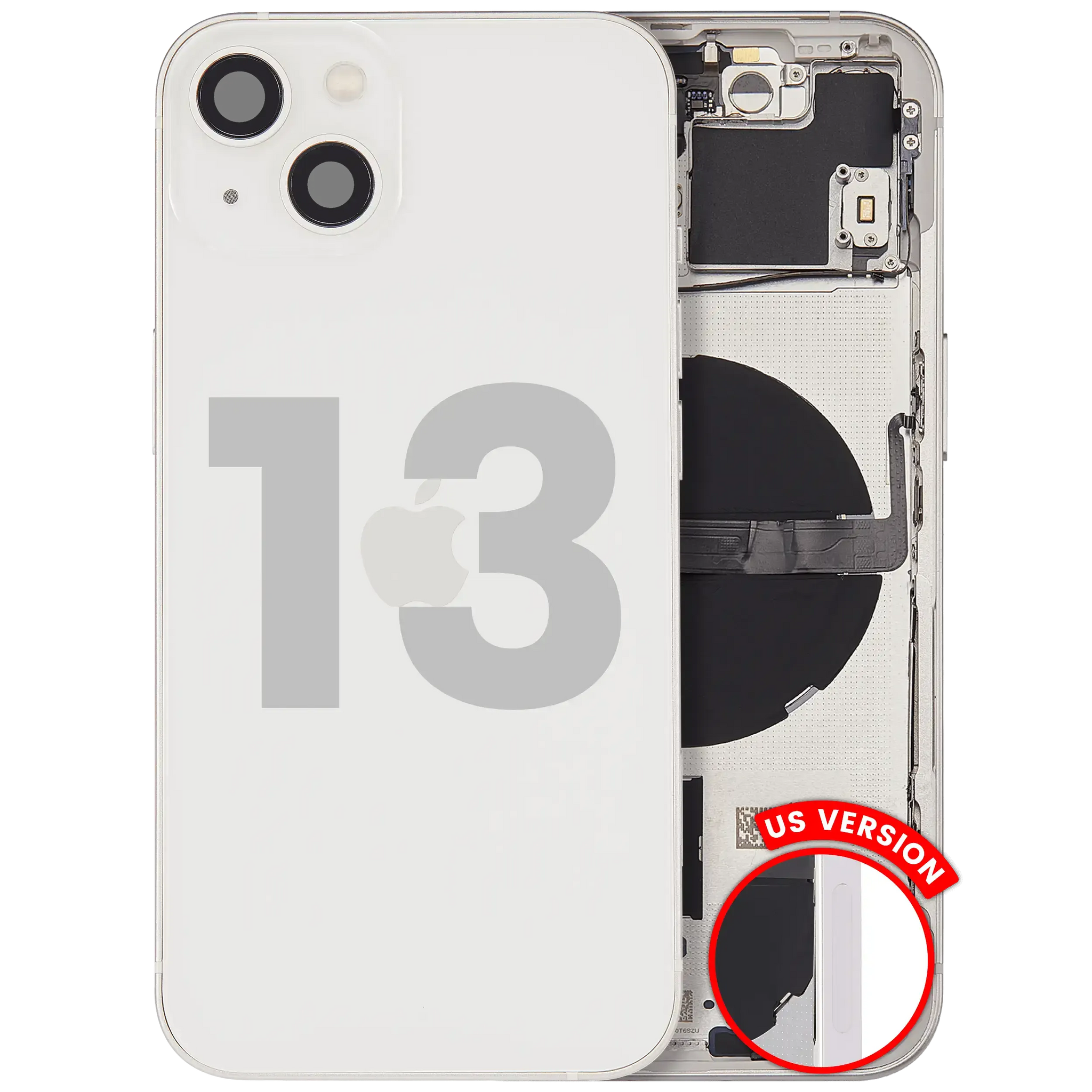 Back Housing W/ Small Parts For iPhone 13 (US Version) (Pull) (Starlight)