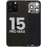 Back Glass w/ MagSafe Magnet & NFC & Flashlight Flex For iPhone 15 Pro Max (Pull) (Black Titanium)