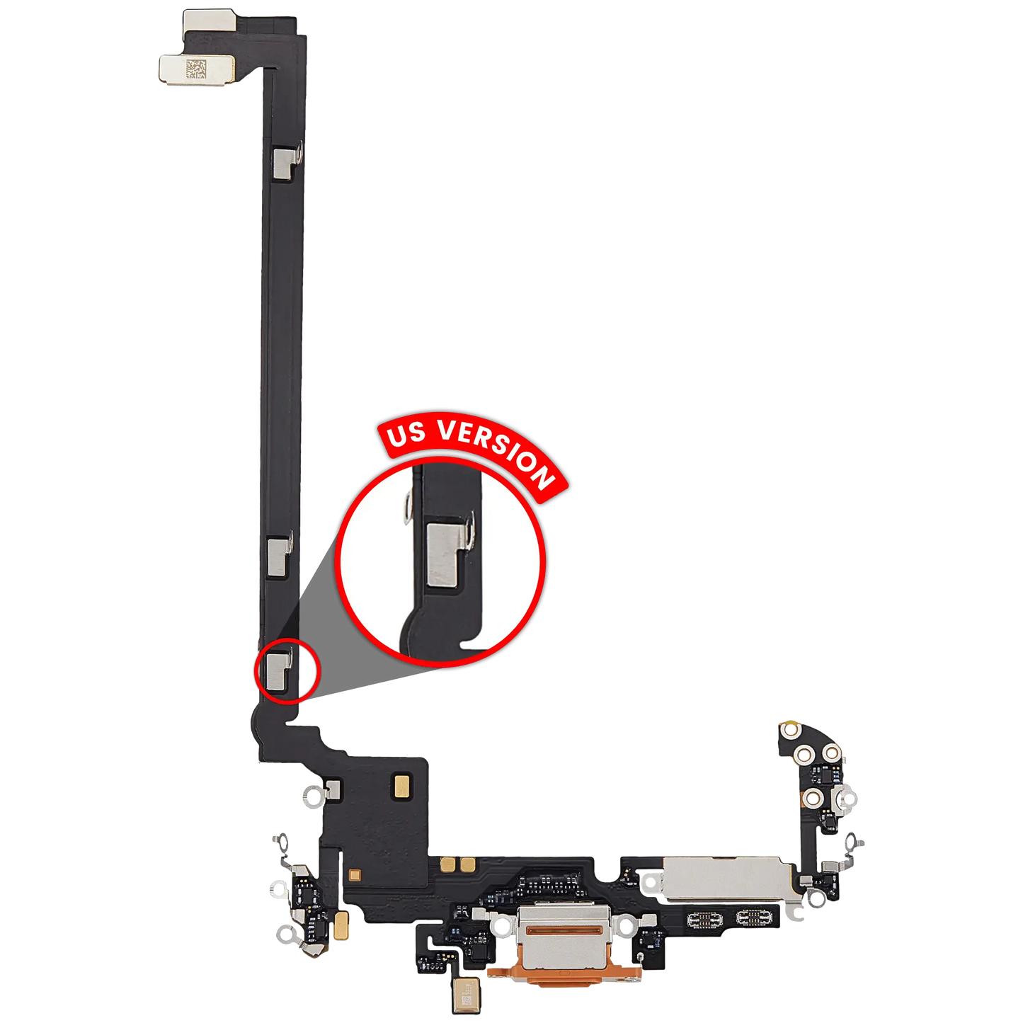 Charging Port Flex Cable For iPhone 17 Pro Max (Pull) (US Version) (Cosmic Orange)