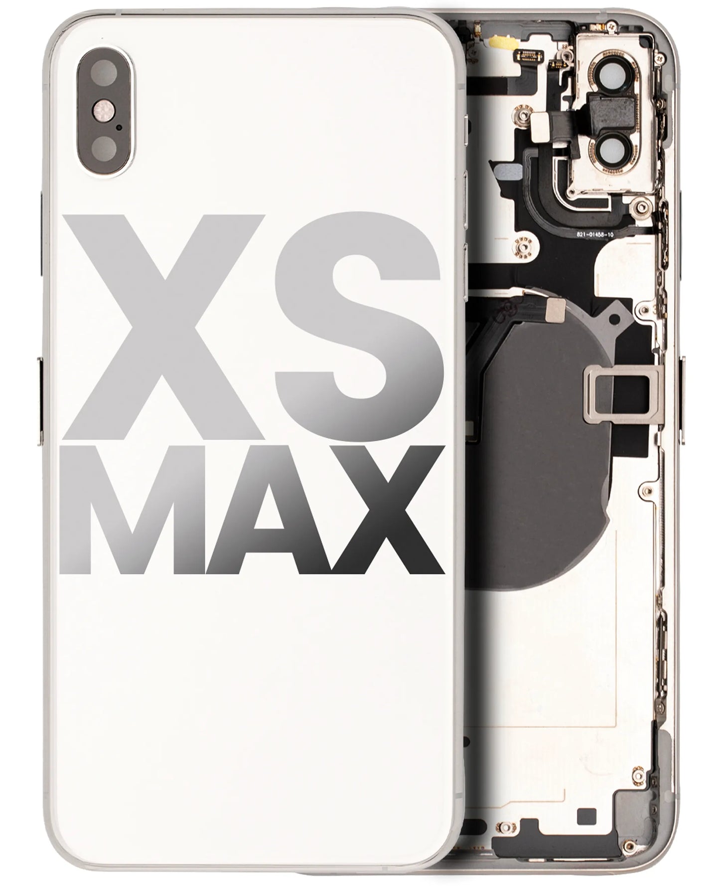Back Housing W/ Small Components Pre-Installed For iPhone XS Max (Used OEM) (Pull) (Silver)