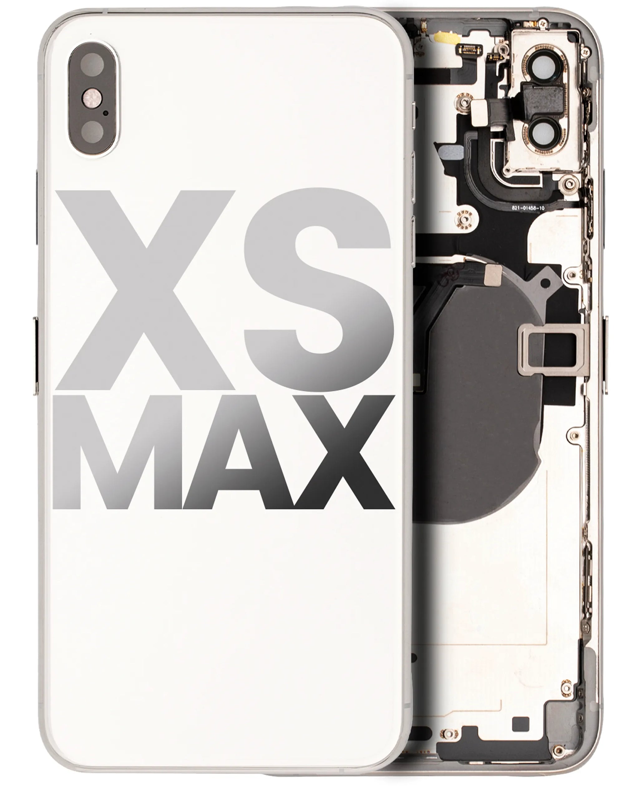 Back Housing W/ Small Components Pre-Installed For iPhone XS Max (Used OEM) (Pull) (Silver)