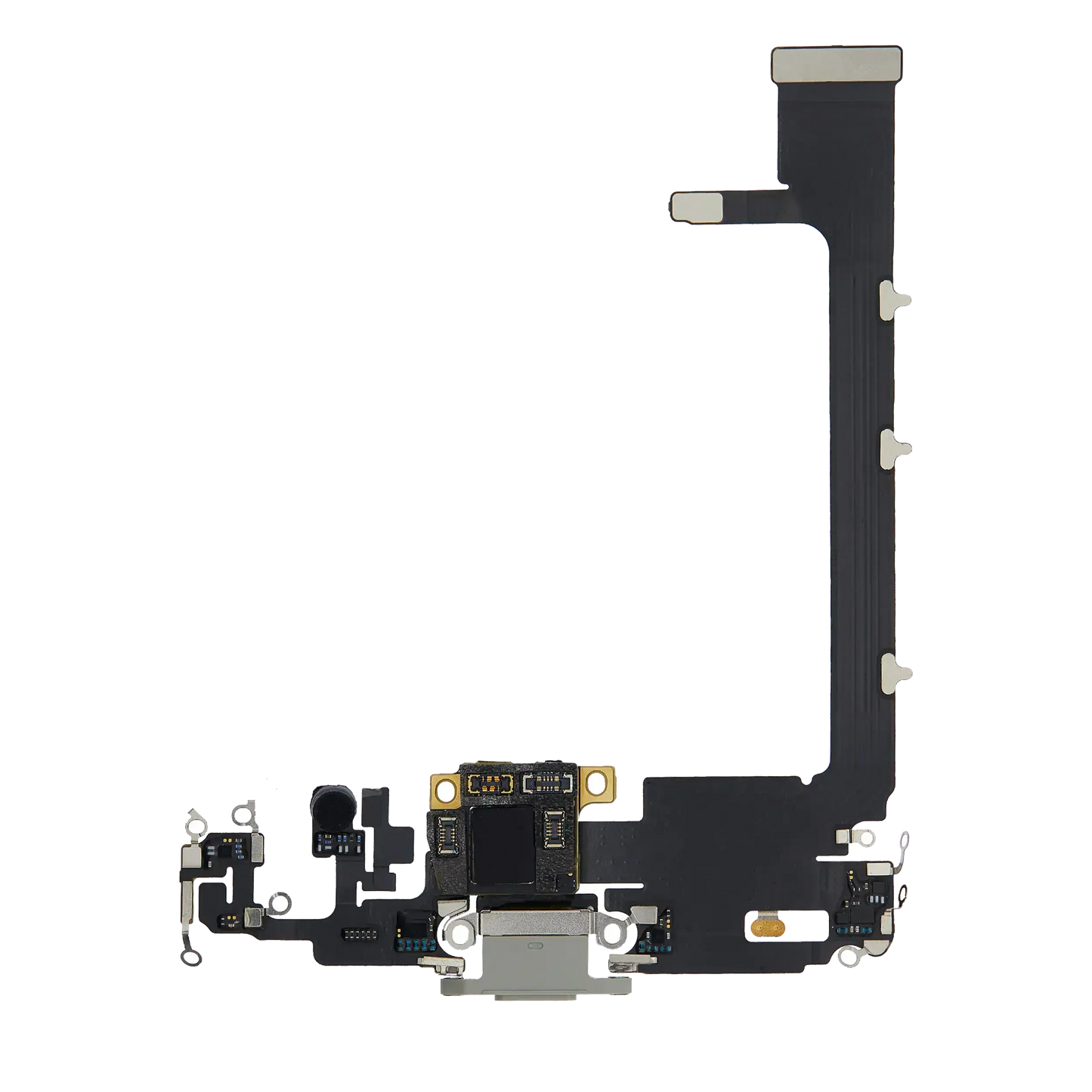 Charging Port Flex Cable With Board For iPhone 11 Pro Max (Used OEM) (Pull) (Silver)