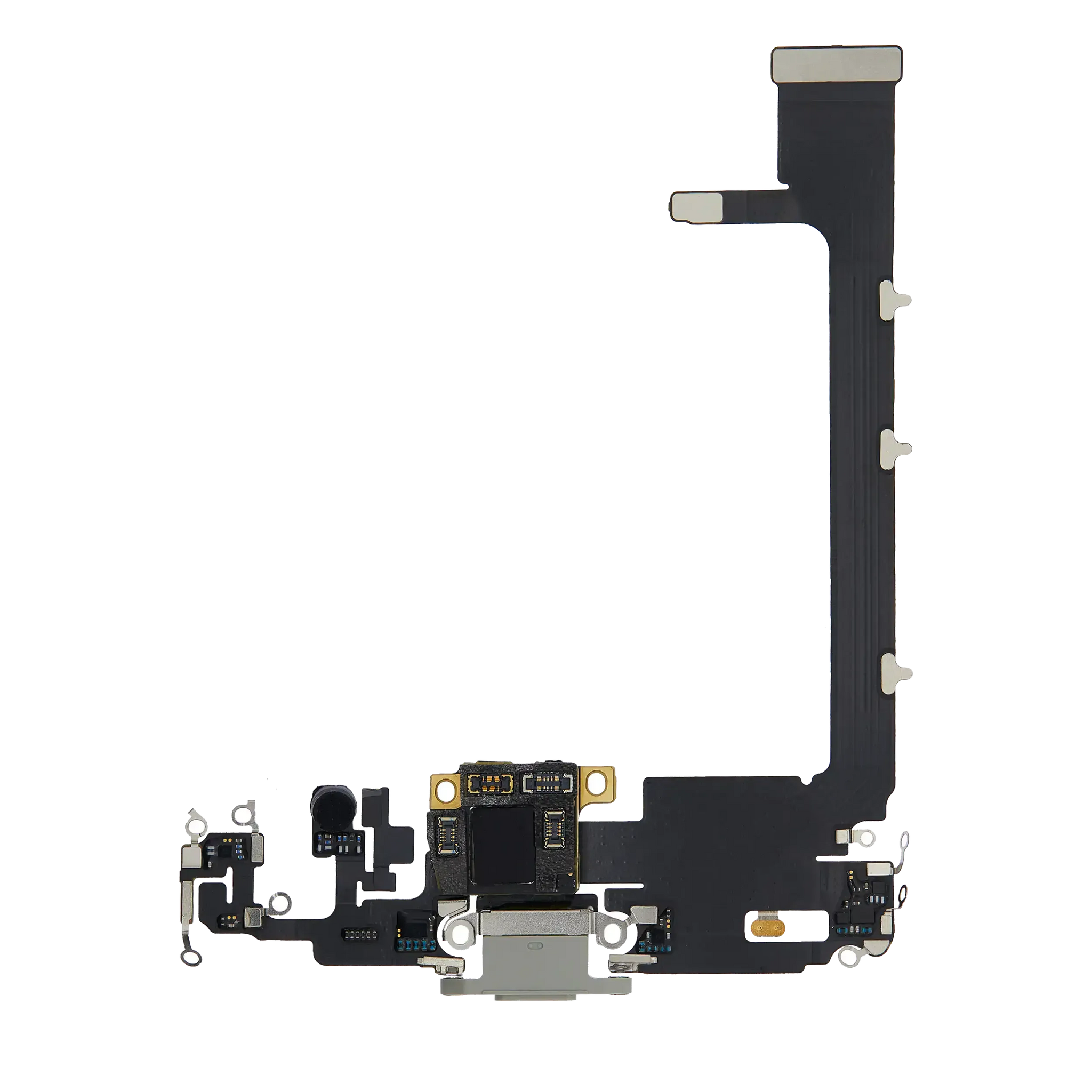 Charging Port Flex Cable With Board For iPhone 11 Pro Max (Used OEM) (Pull) (Silver)