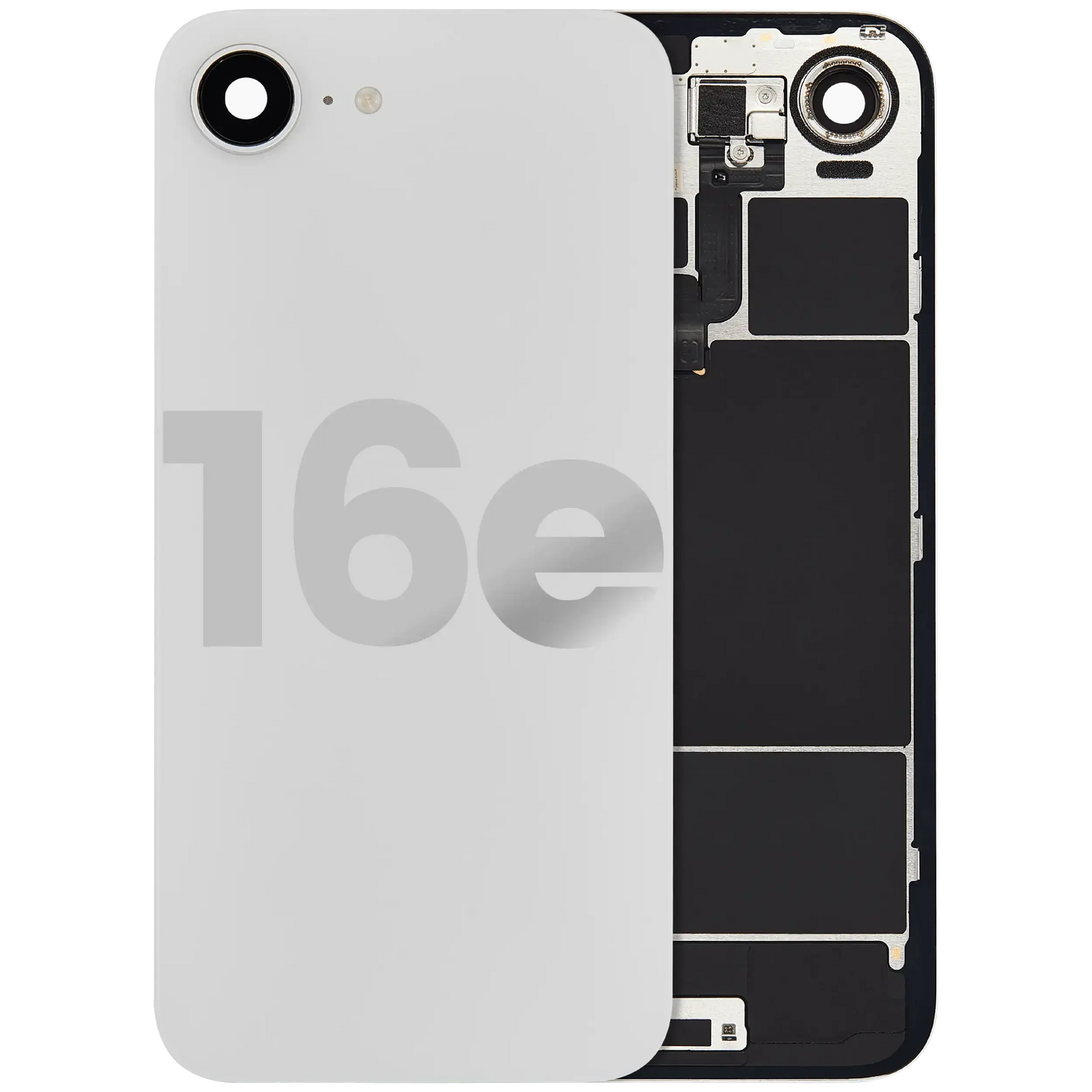 Back Glass w/ MagSafe Magnet & NFC & Flashlight Flex For iPhone 16e (Pull) (White)