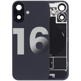 Back Glass w/ MagSafe Magnet & NFC & Flashlight Flex For iPhone 16 (Pull) (Black)