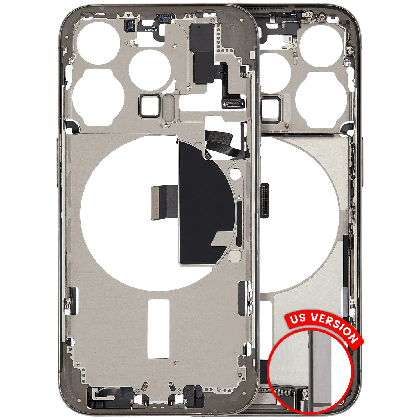 Mid-Frame Housing W/ Charging Port Flex & Small Parts For iPhone 15 Pro (US Version) (Pull) (Natural Titanium)