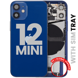 Back Housing W/ Charging Port Flex & Small Parts For iPhone 12 Mini (EU / Global Version) (Pull) (Blue)