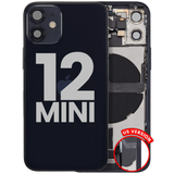 Back Housing W/ Charging Port Flex & Small Parts For iPhone 12 Mini (US Version) (Pull) (Black)