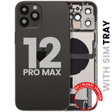 Back Housing W/ Charging Port Flex & Small Parts For iPhone 12 Pro Max (EU / Global Version) (Used OEM) (Pull) (Graphite)