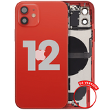Back Housing W/ Charging Port Flex & Small Parts For iPhone 12 (US Version) (Used OEM) (Pull) (Red)