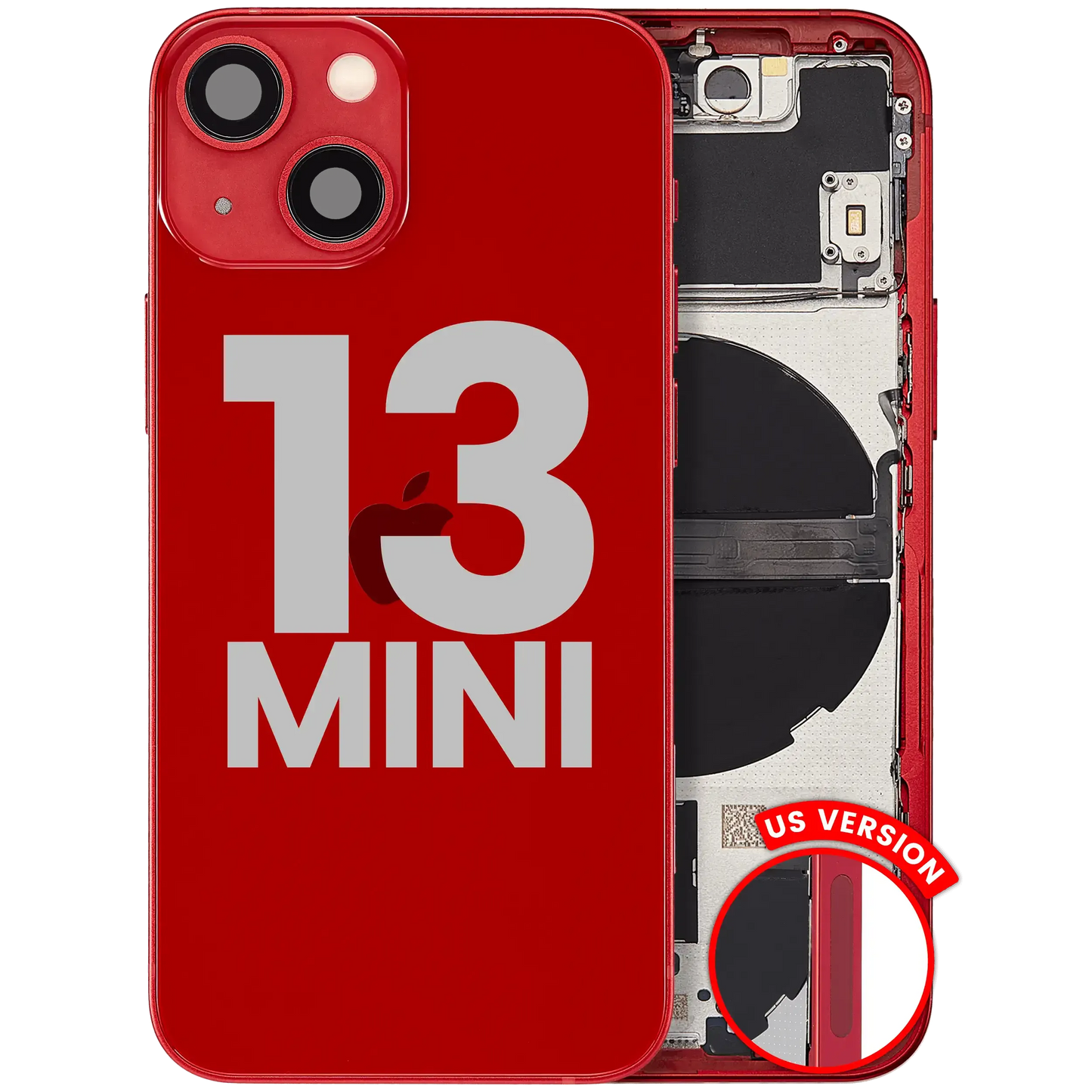 Back Housing W/ Small Parts For iPhone 13 Mini (US Version) (Pull) (Red)