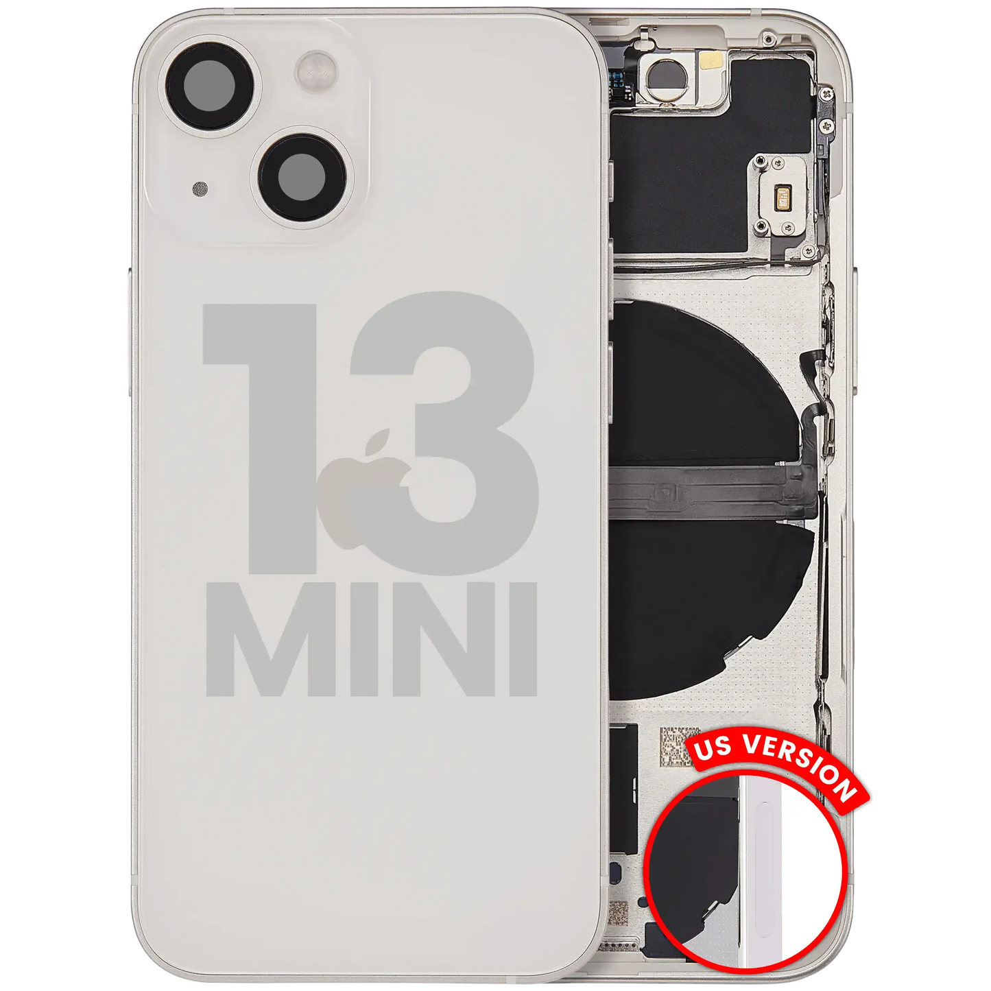 Back Housing W/ Small Parts For iPhone 13 Mini (US Version) (Pull) (Starlight)