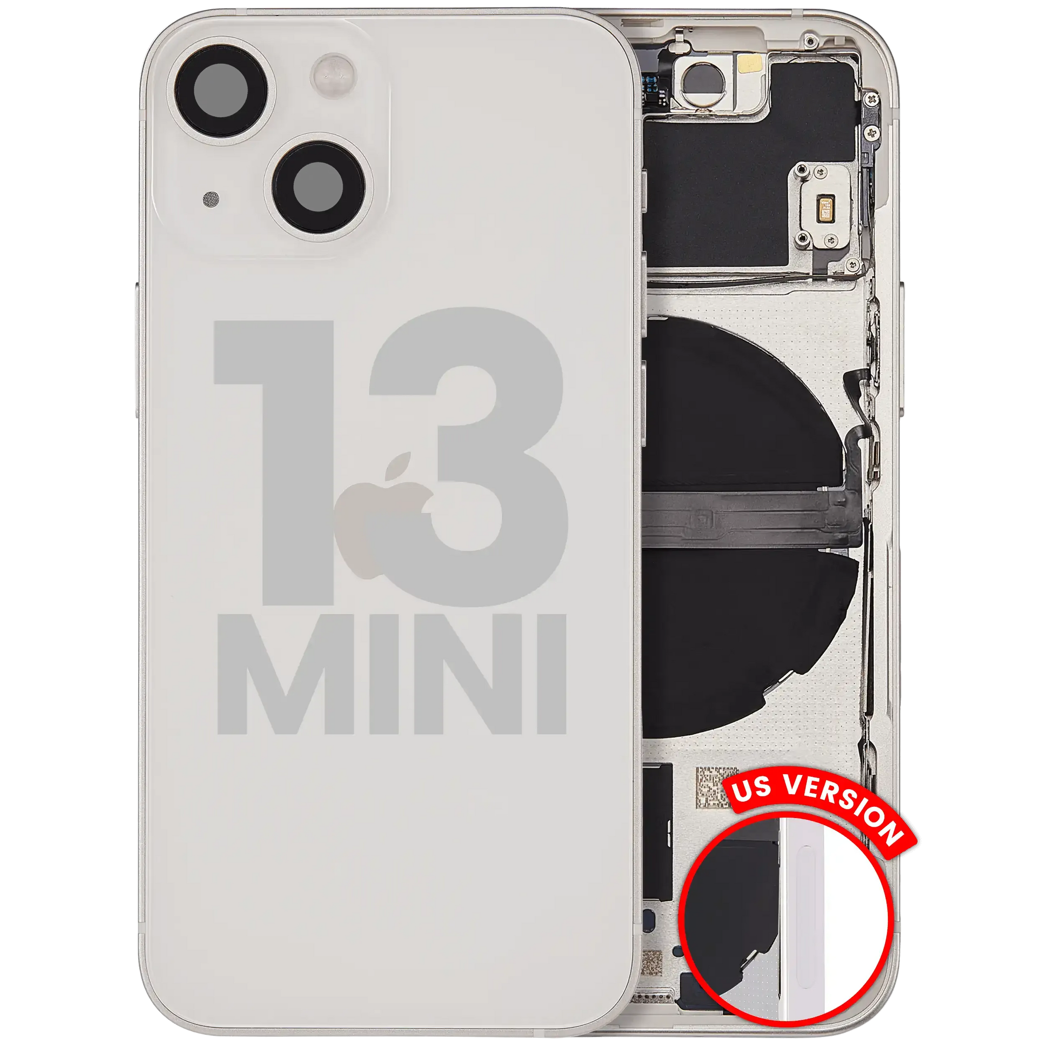 Back Housing W/ Small Parts For iPhone 13 Mini (US Version) (Pull) (Starlight)