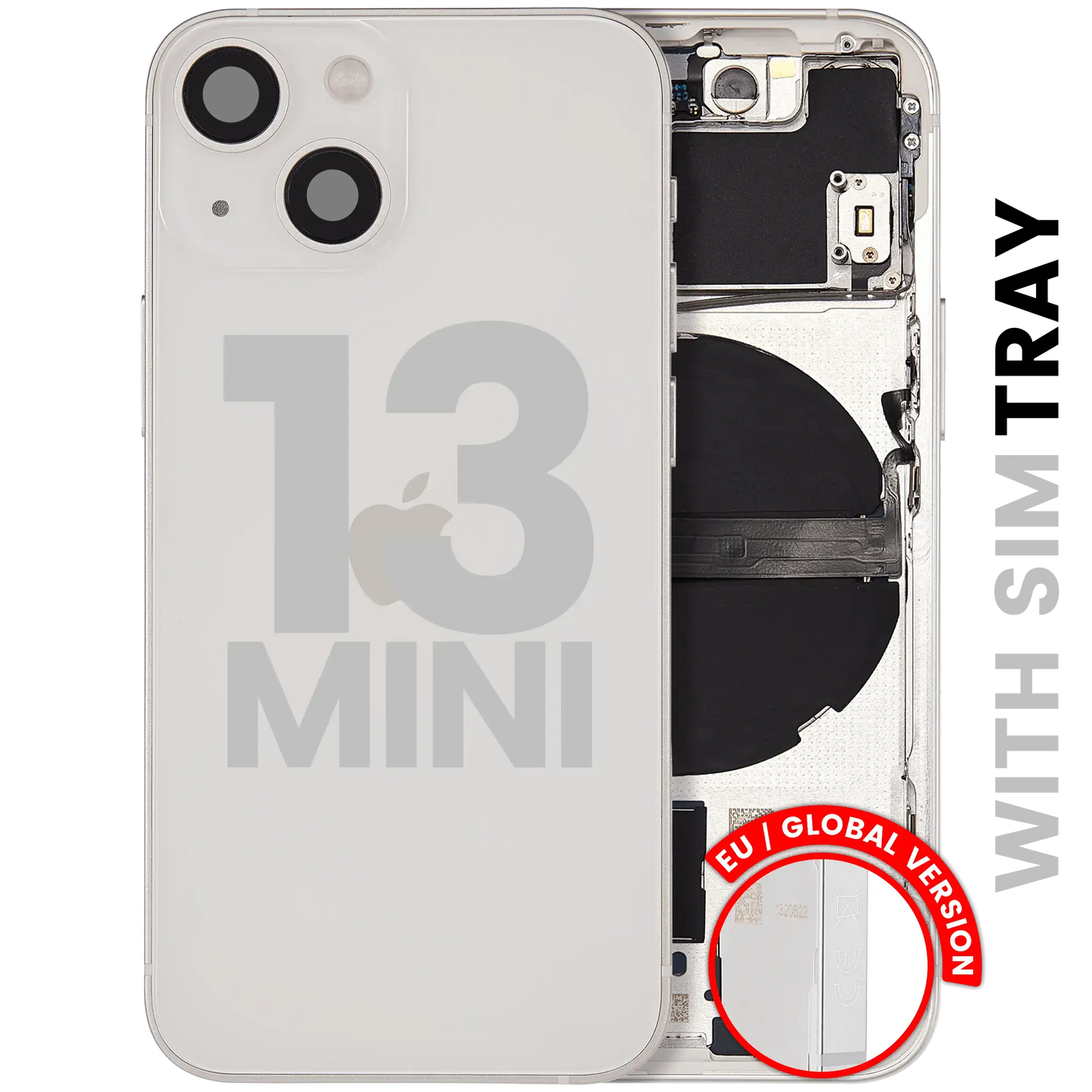 Back Housing W/ Small Parts For iPhone 13 Mini (EU / Global Version) (Pull) (Starlight)