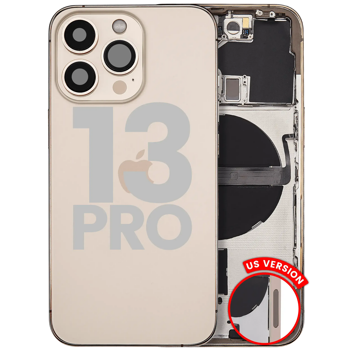 Back Housing W/ Small Parts For iPhone 13 Pro (US Version) (Pull) (Gold)