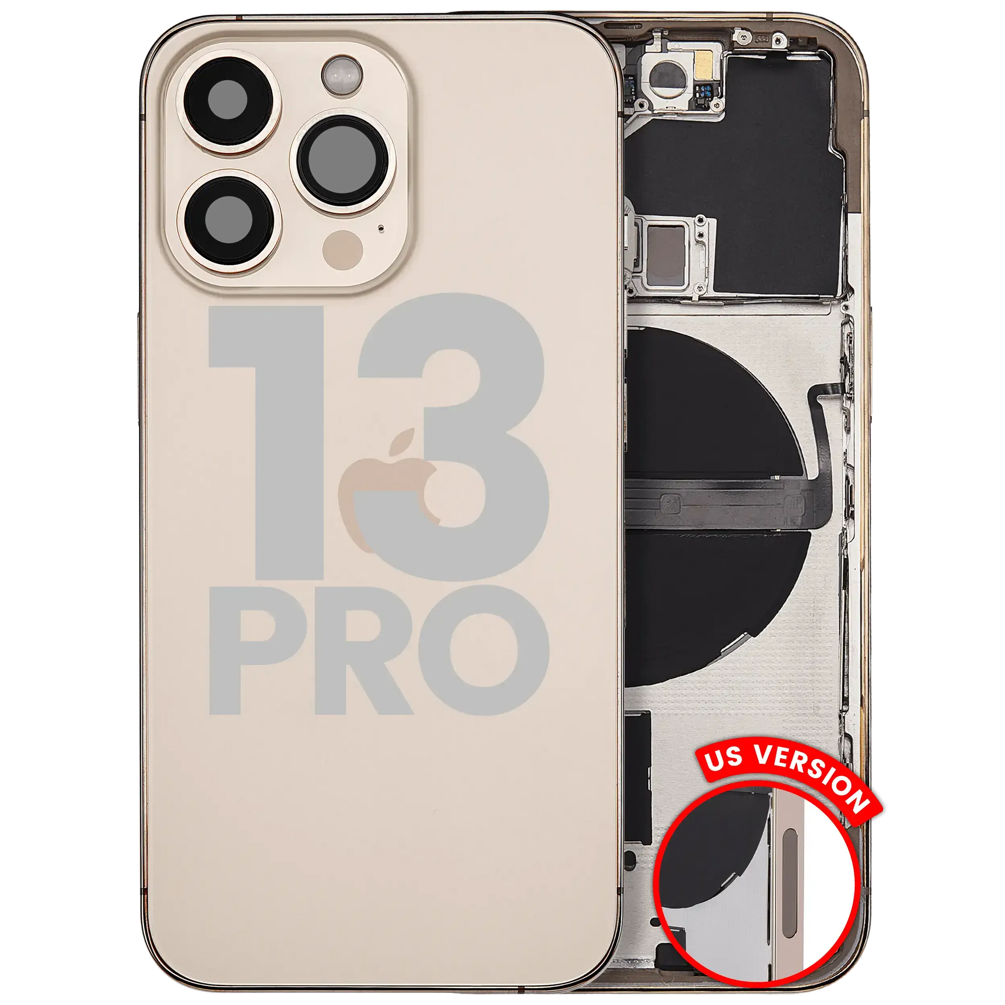 Back Housing W/ Small Parts For iPhone 13 Pro (US Version) (Pull) (Gold)