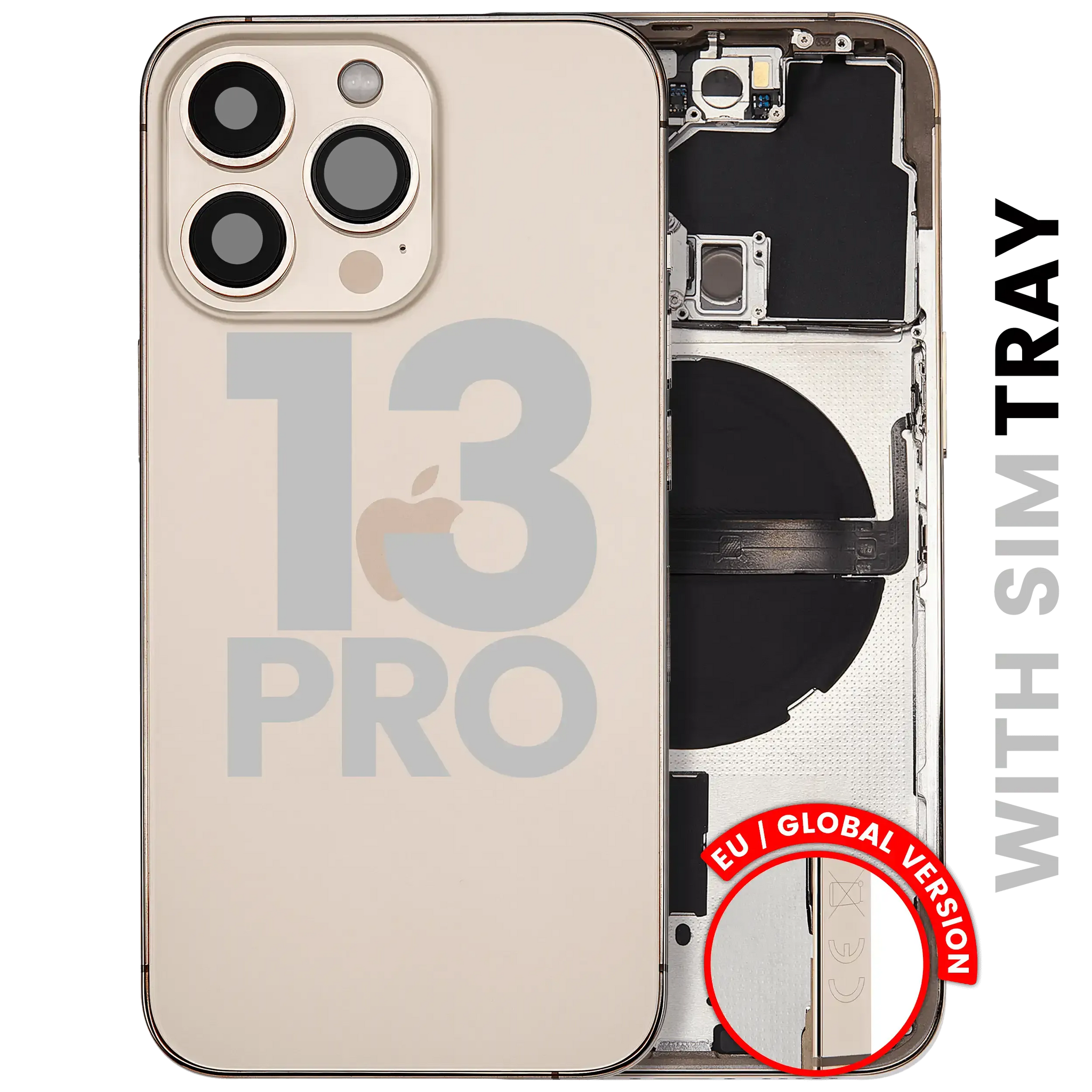 Back Housing W/ Small Parts For iPhone 13 Pro (EU / Global Version) (Pull) (Gold)