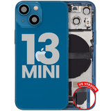 Back Housing W/ Charging Port Flex & Small Parts For iPhone 13 Mini (US Version) (Used OEM) (Pull) (Blue)