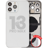 Back Housing W/ Charging Port Flex & Small Parts For iPhone 13 Pro Max (US Version) (Used OEM) (Pull) (Silver)