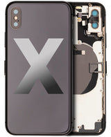 Back Housing W/ Small Components Pre-Installed For iPhone X (Used OEM) (Pull) (Space Gray)