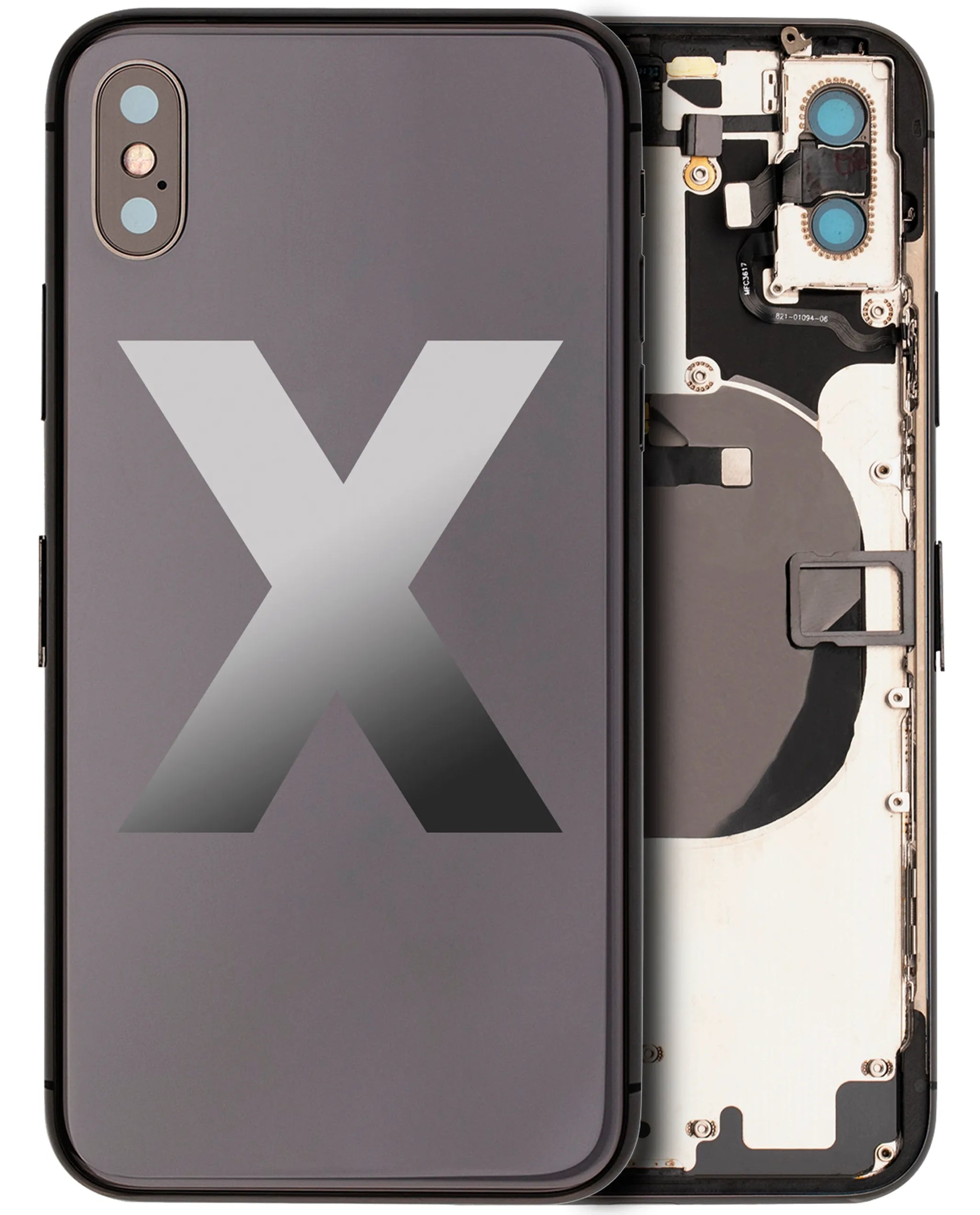 Back Housing W/ Small Components Pre-Installed For iPhone X (Used OEM) (Pull) (Space Gray)