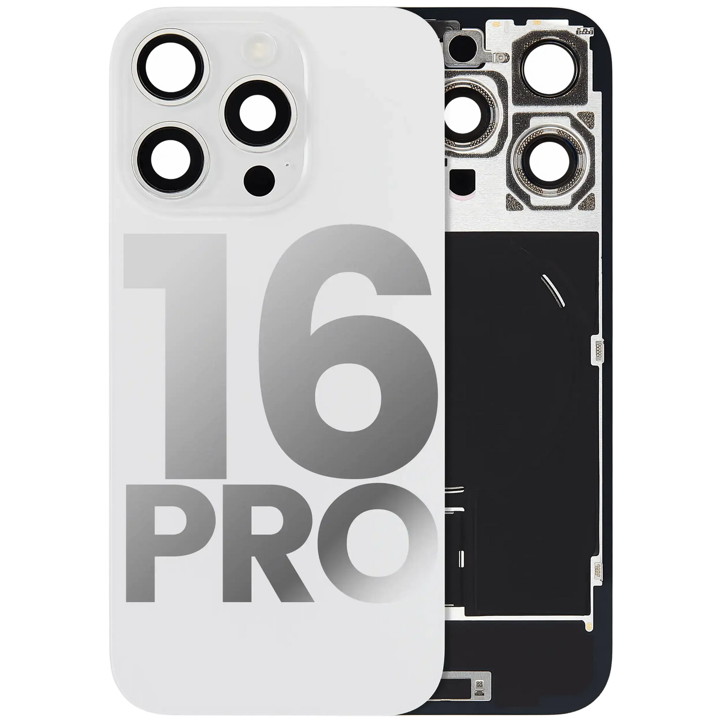 Back Glass w/ MagSafe Magnet & NFC & Flashlight Flex For iPhone 16 Pro (Pull) (White Titanium)