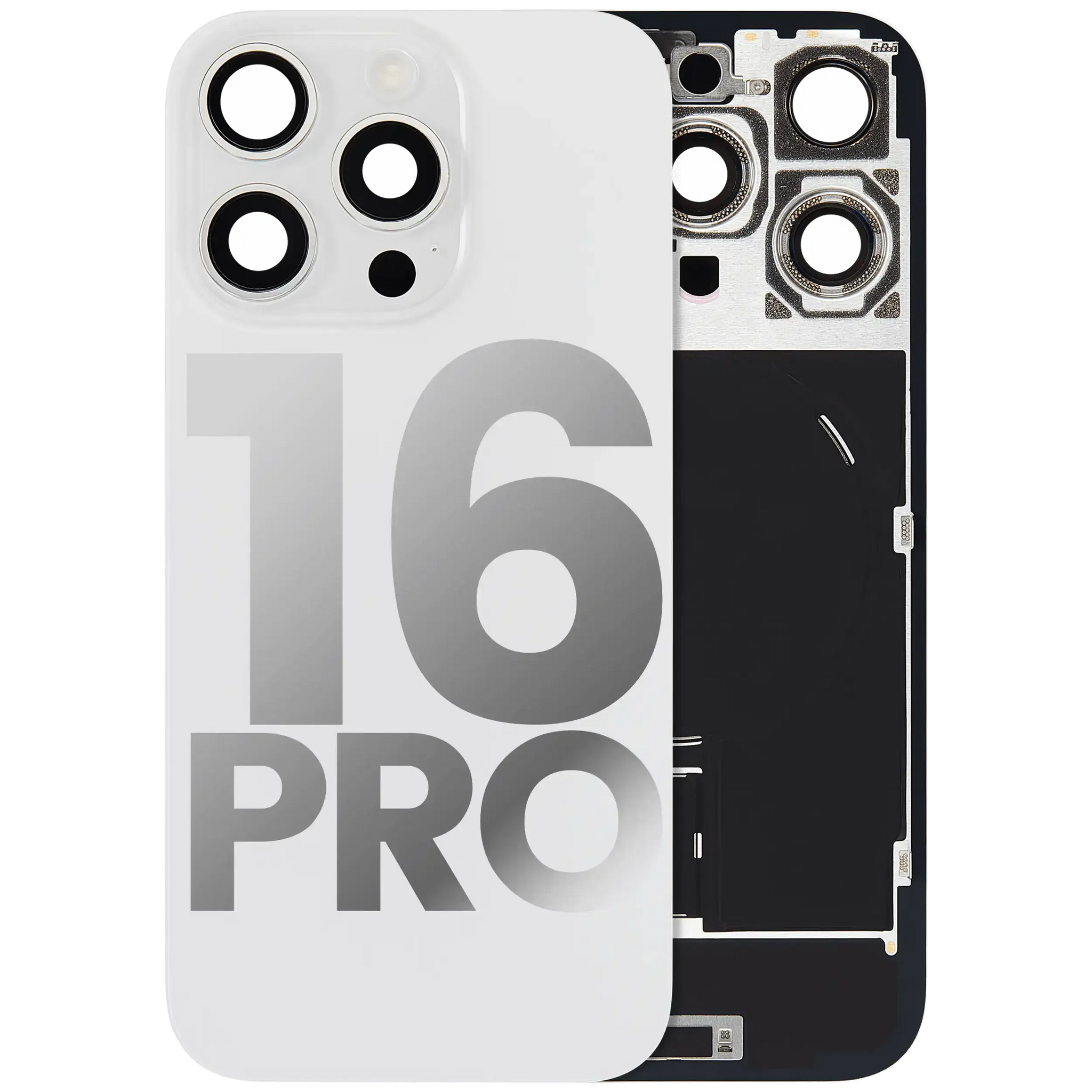 Back Glass w/ MagSafe Magnet & NFC & Flashlight Flex For iPhone 16 Pro (Pull) (White Titanium)